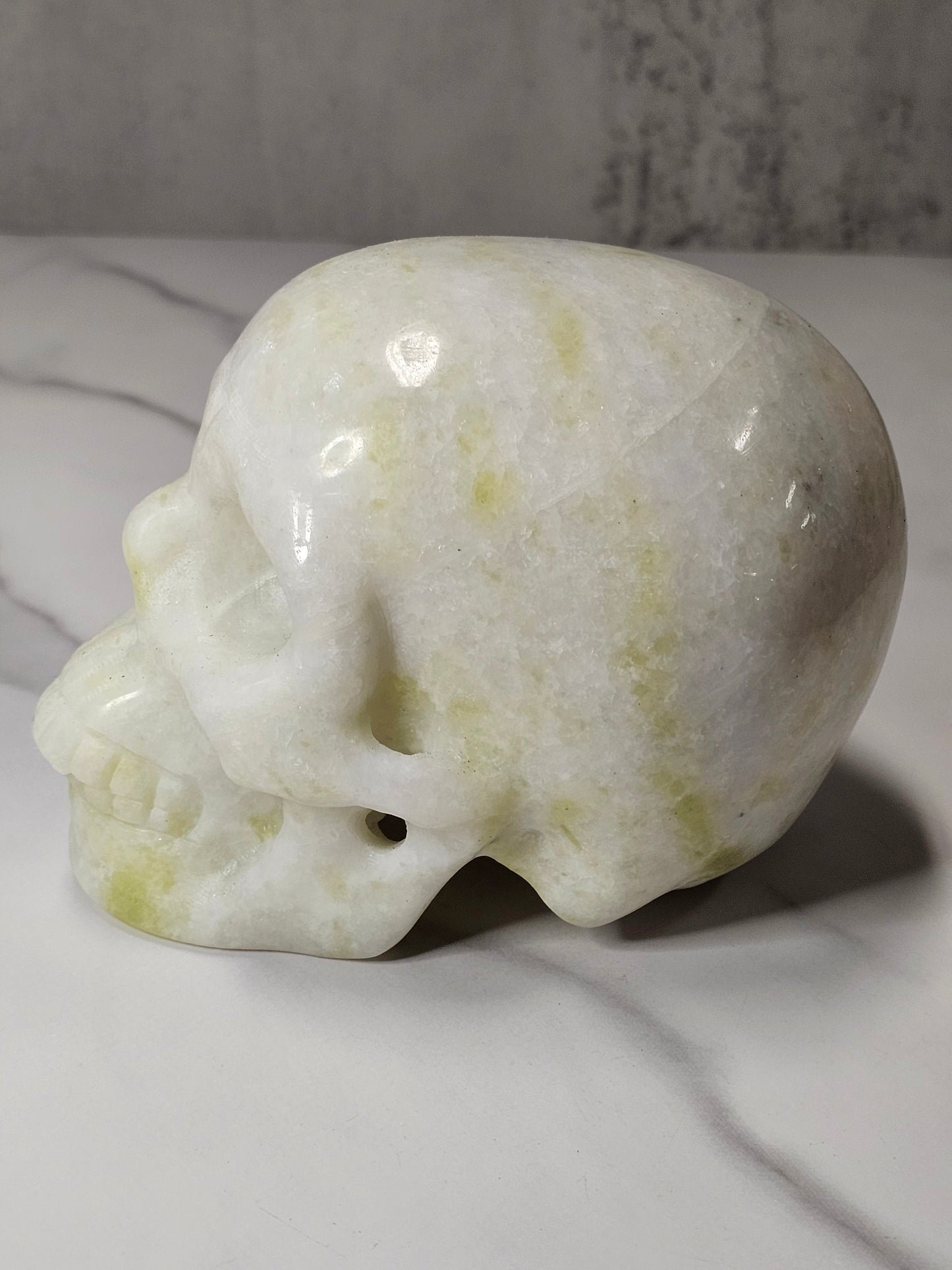 White Jade Skull Carving