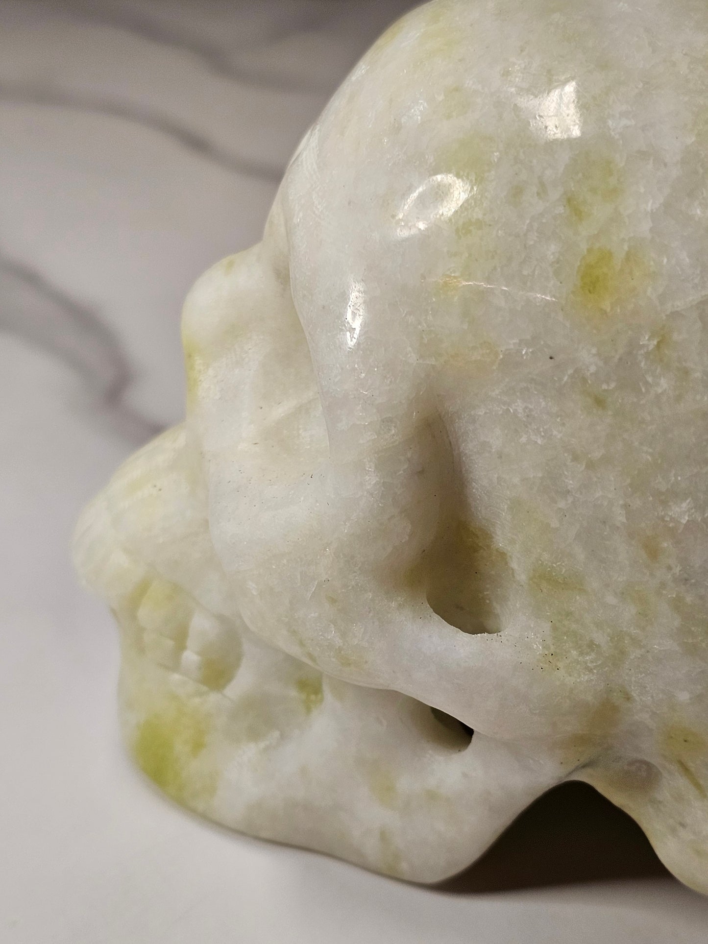 White Jade Skull Carving