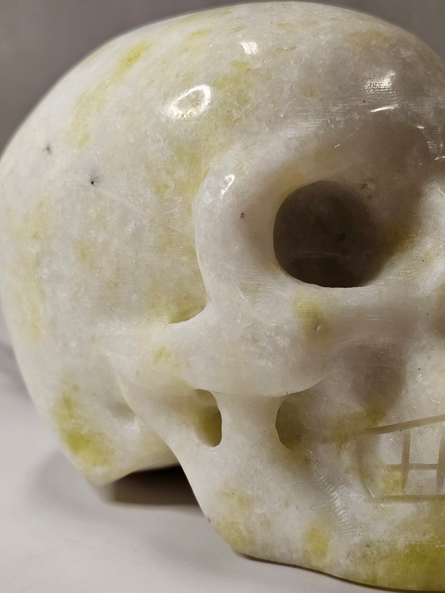 White Jade Skull Carving