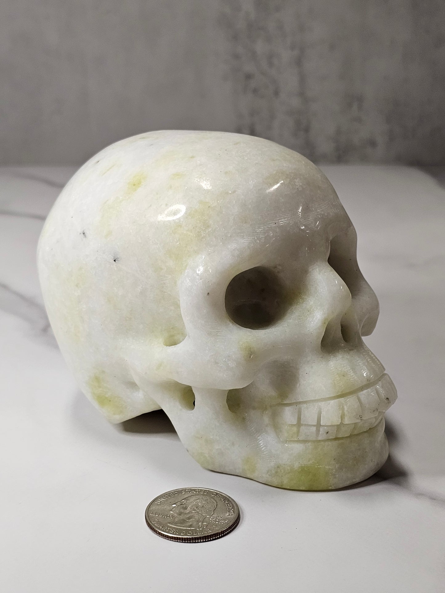 White Jade Skull Carving