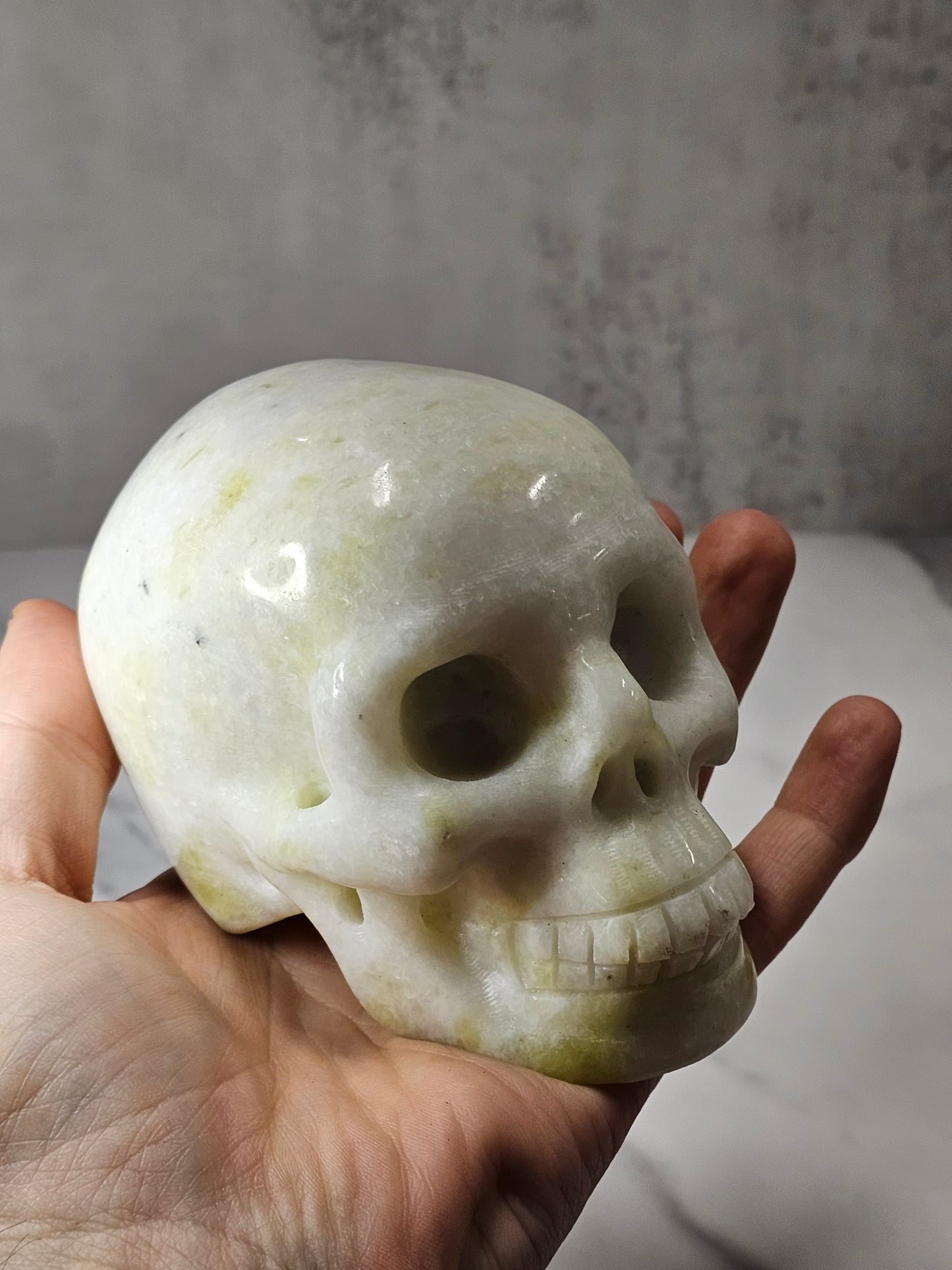 White Jade Skull Carving