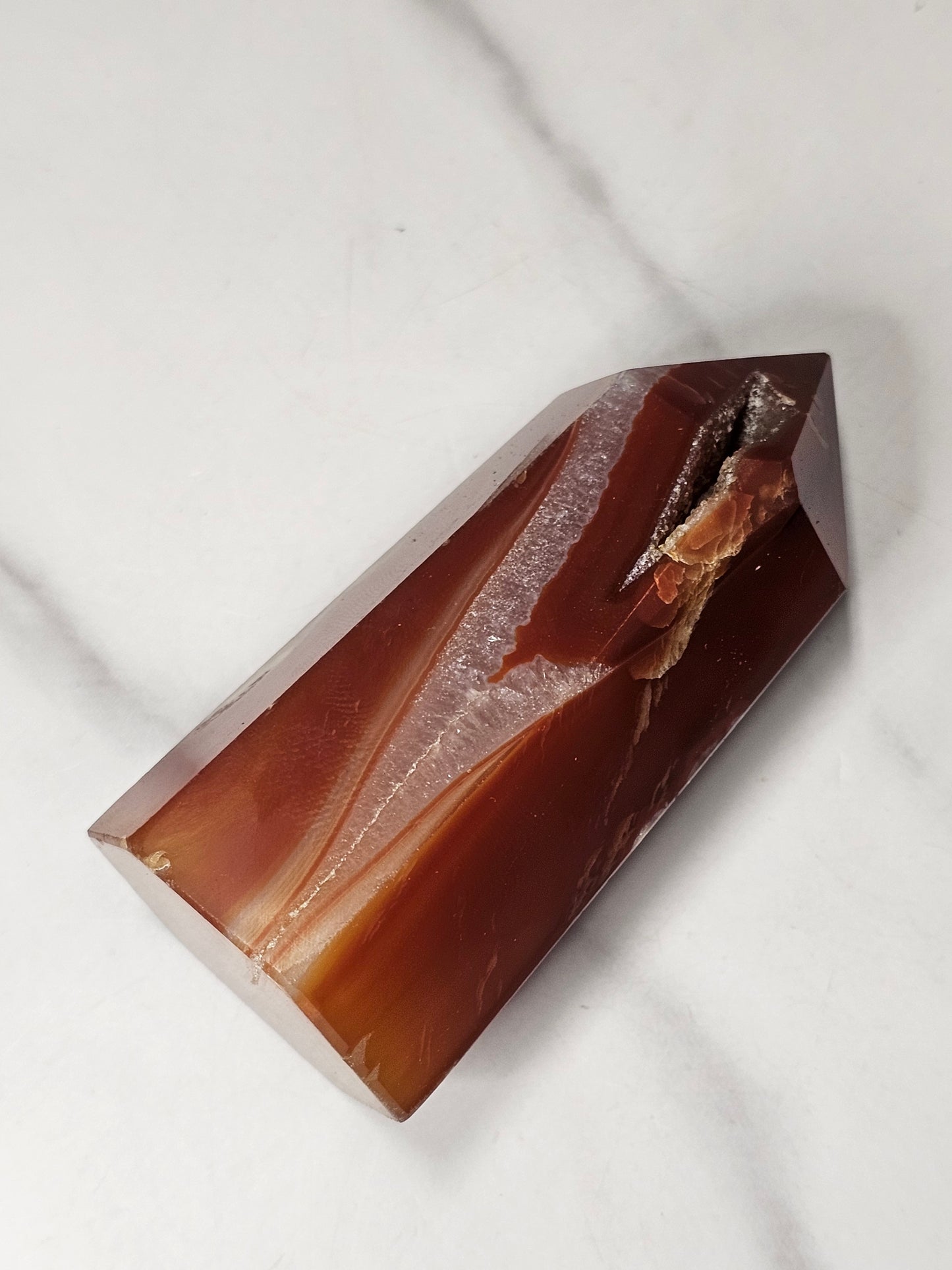 Carnelian Tower with Druzy