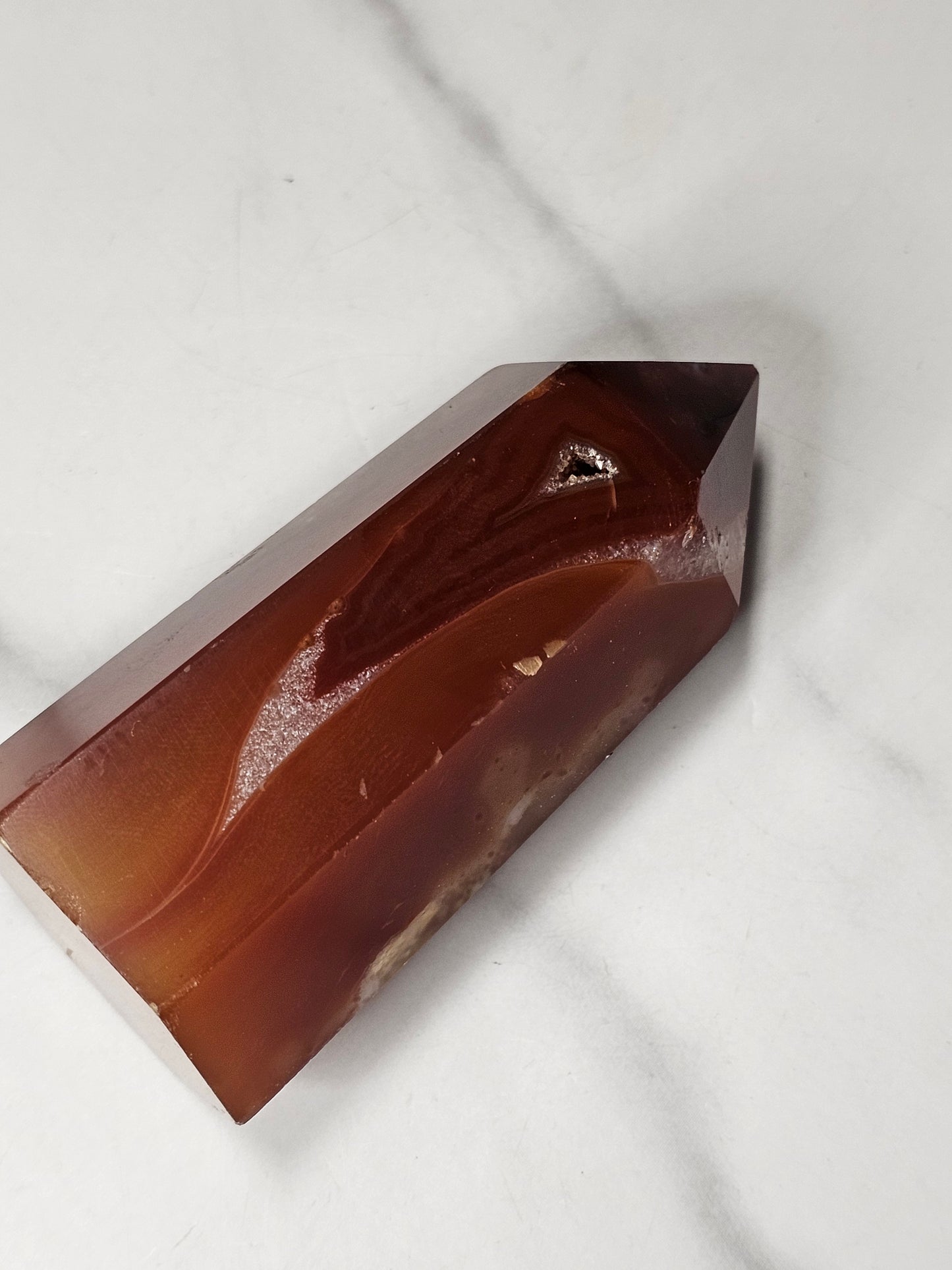 Carnelian Tower with Druzy