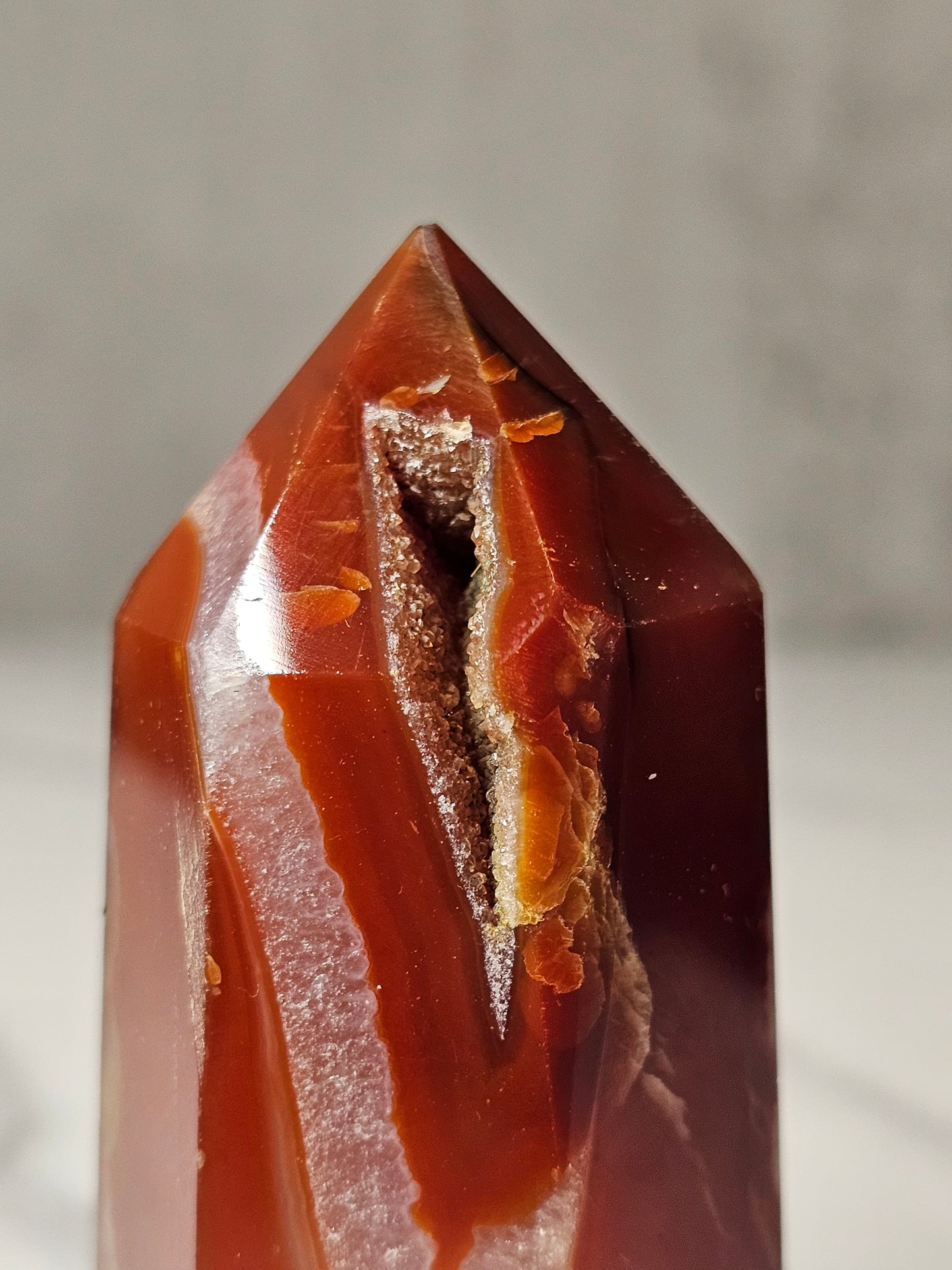 Carnelian Tower with Druzy