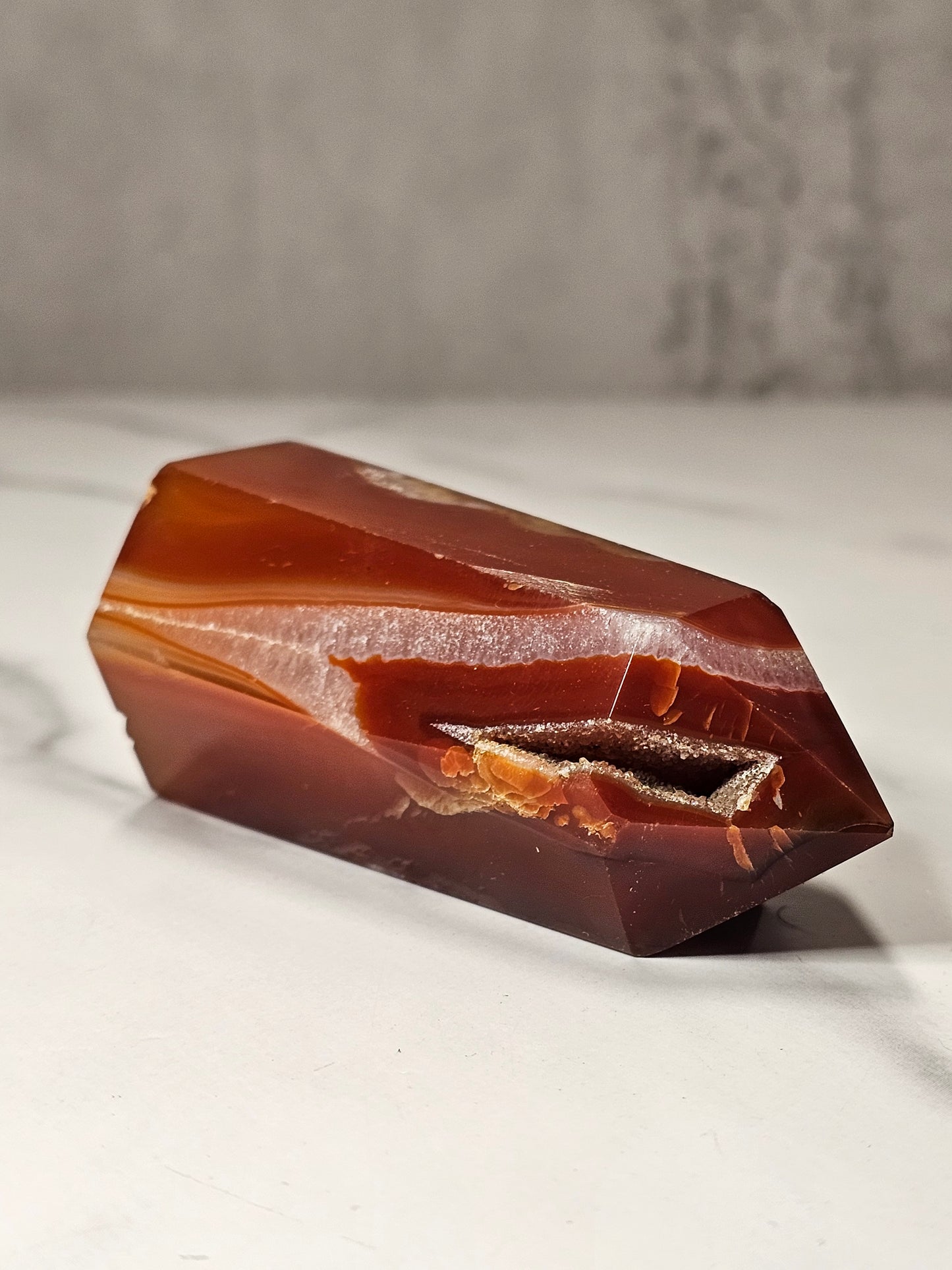 Carnelian Tower with Druzy