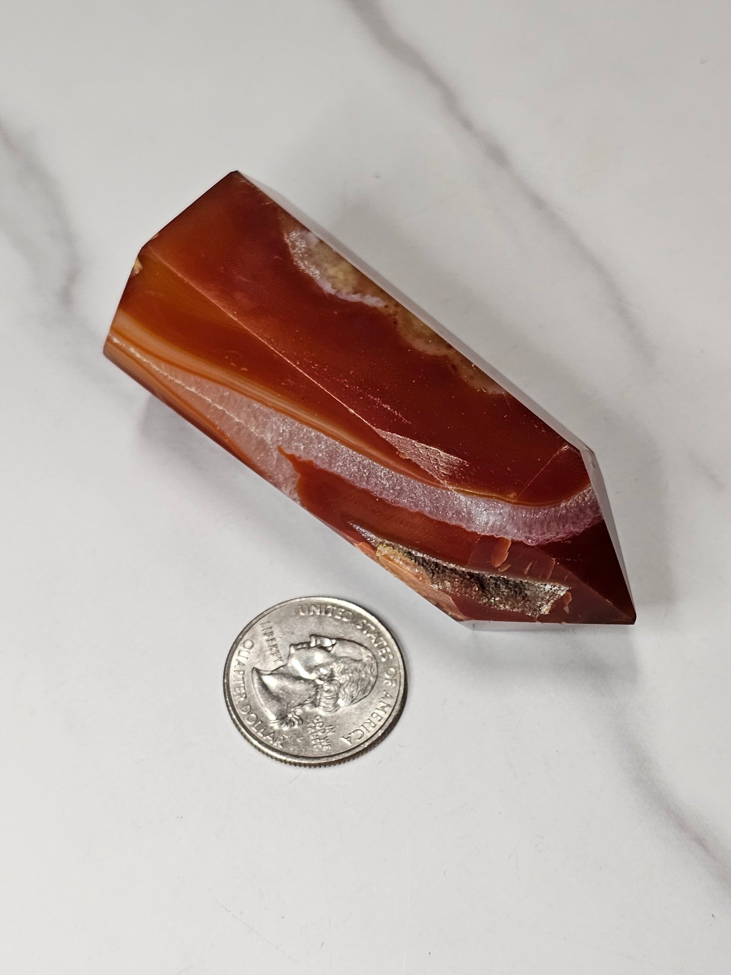 Carnelian Tower with Druzy