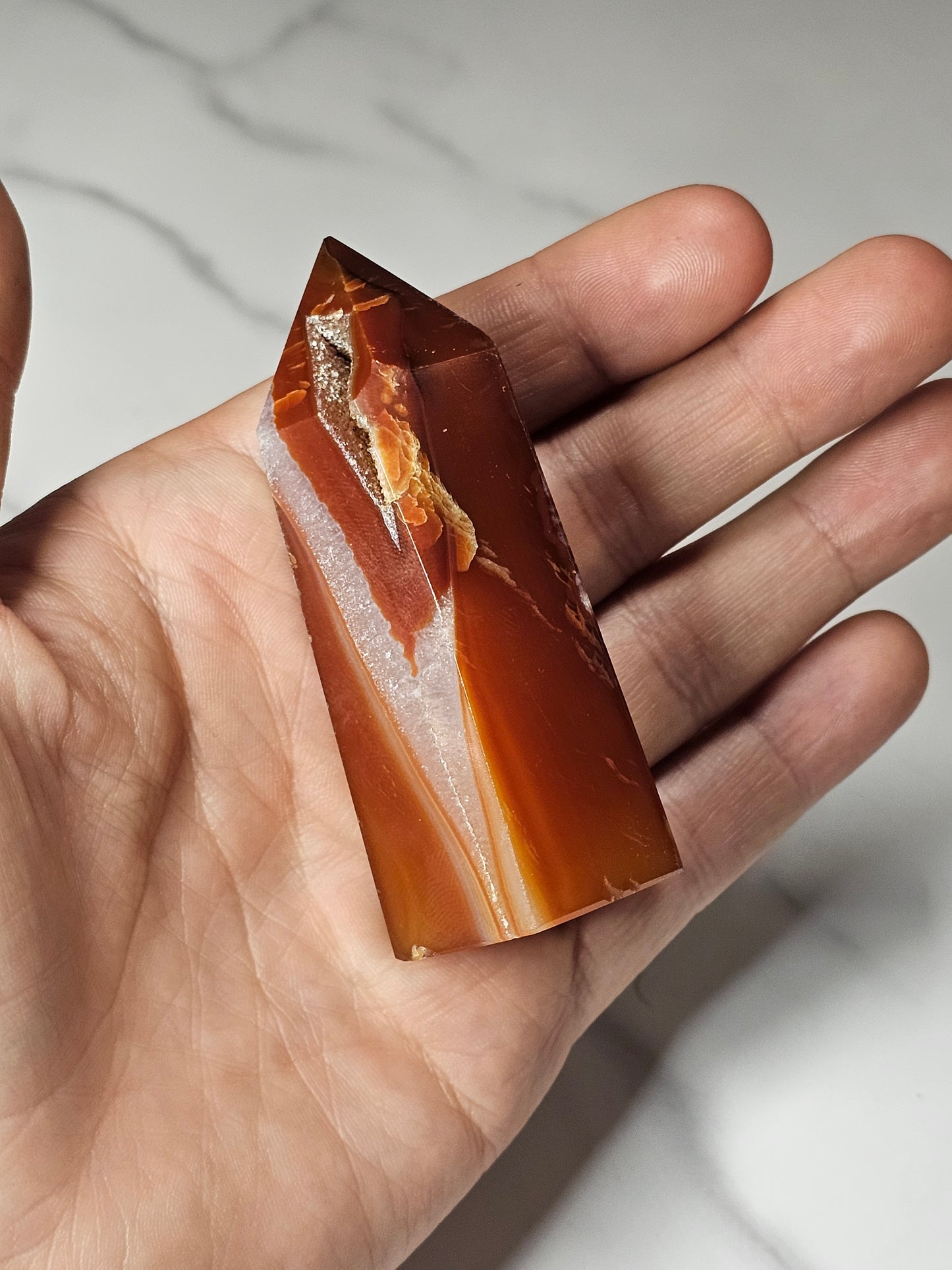 Carnelian Tower with Druzy