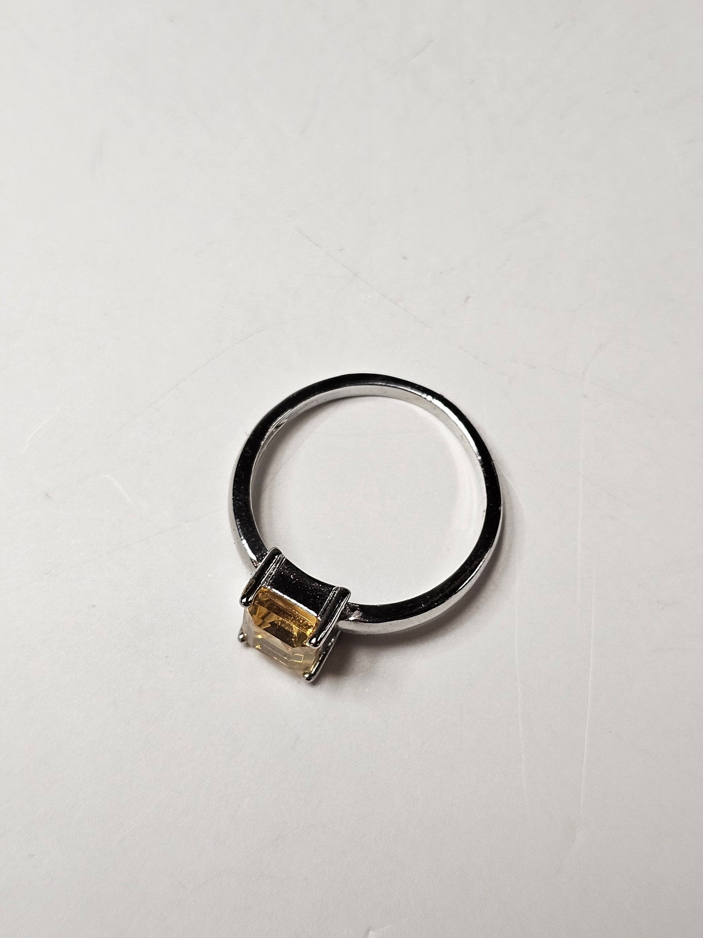 Citrine White Bronze Ring