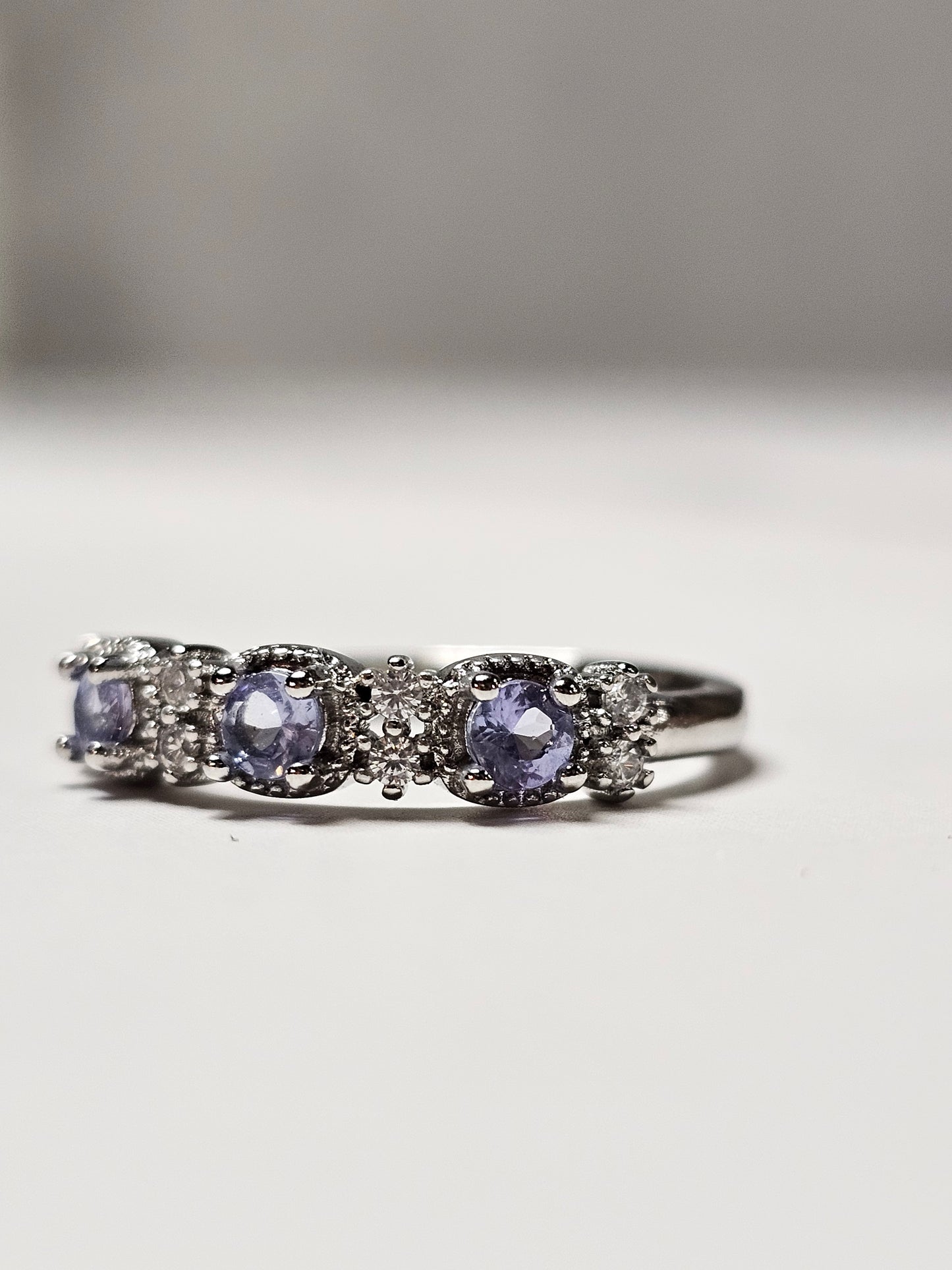 Tanzanite White Bronze Ring