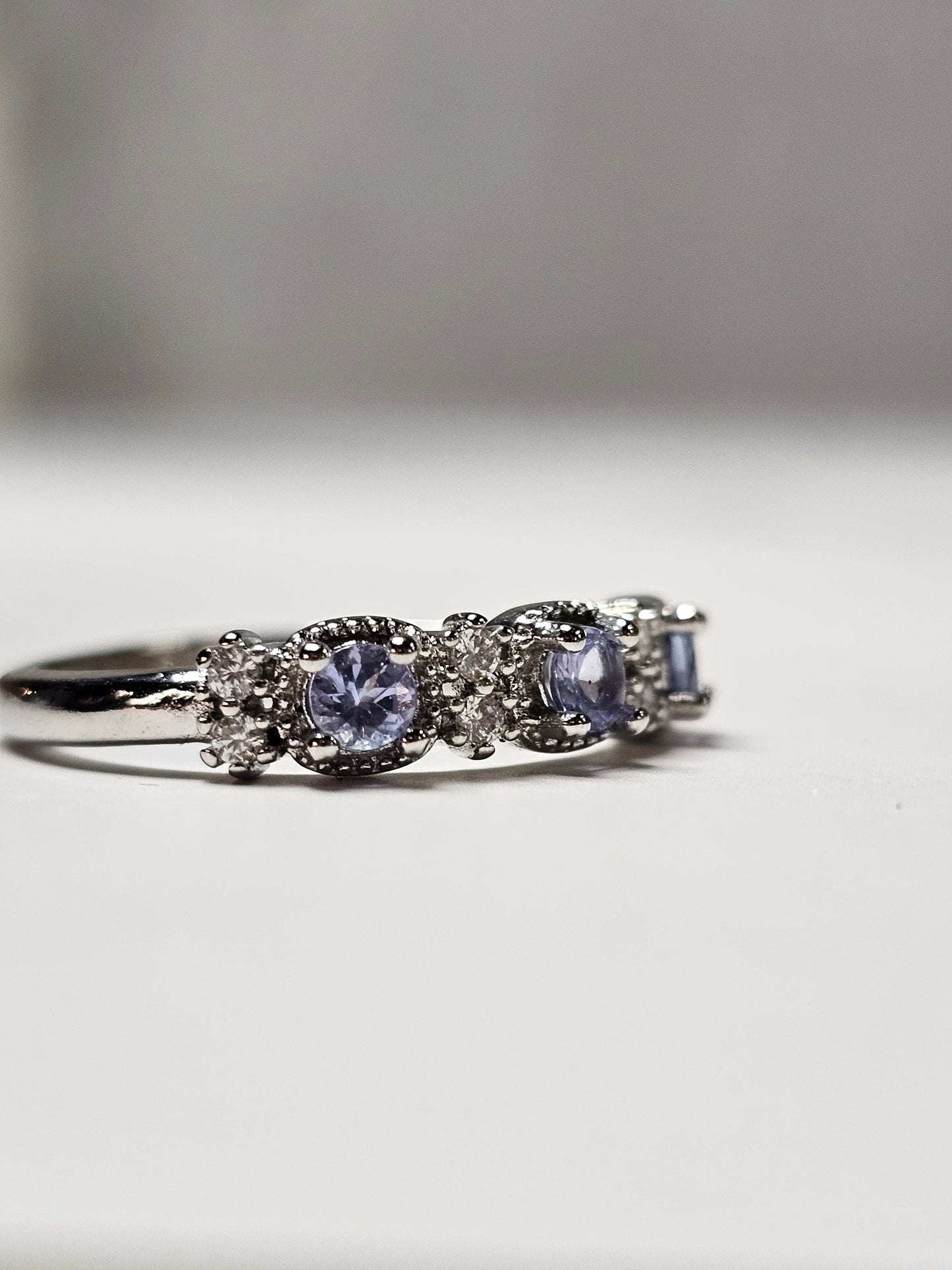 Tanzanite White Bronze Ring