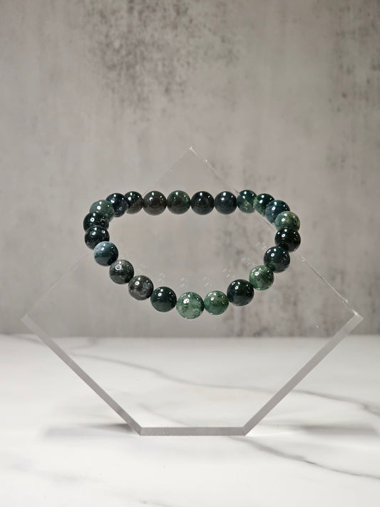 Moss Agate Stretchy Bracelet