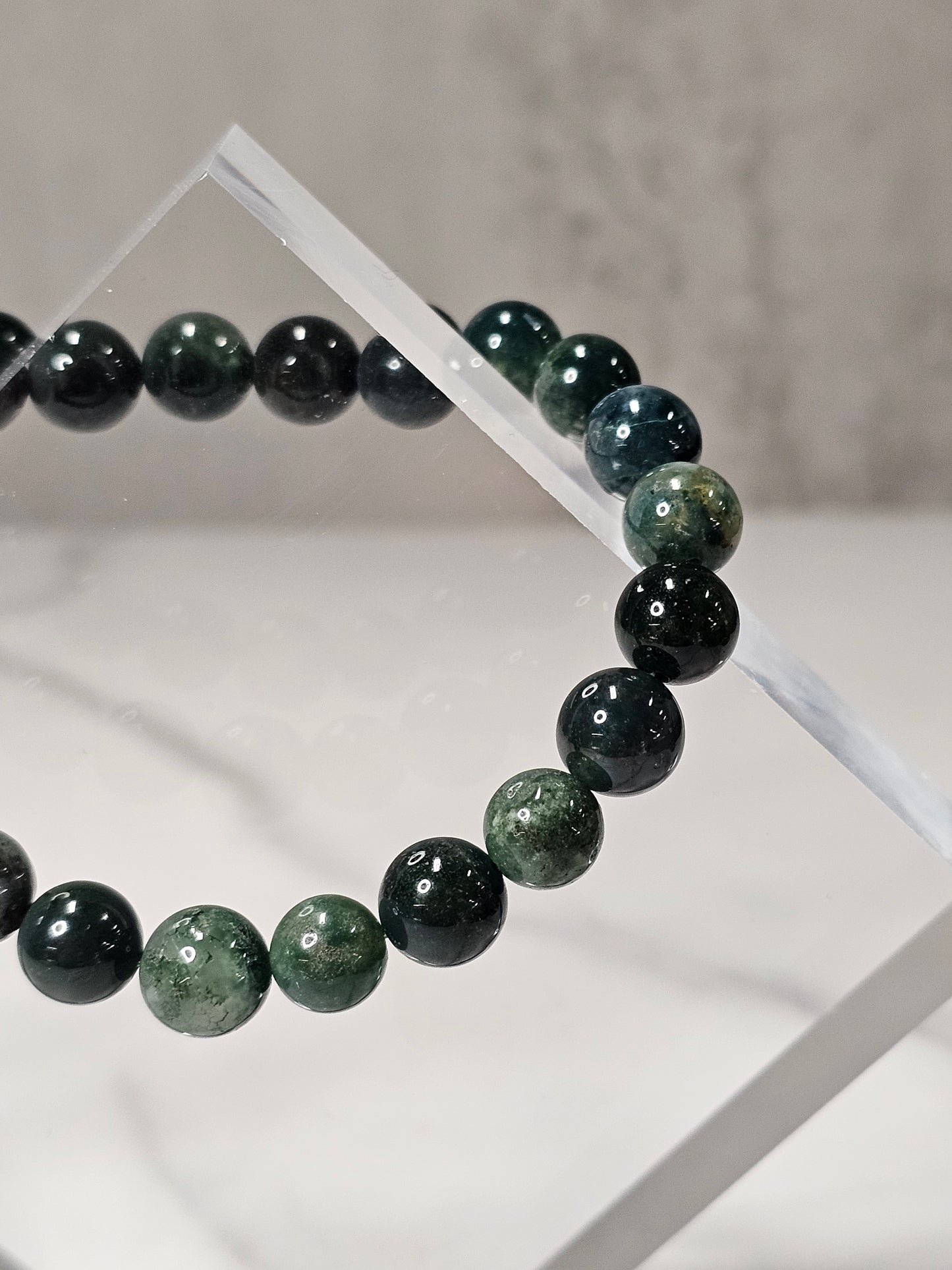 Moss Agate Stretchy Bracelet
