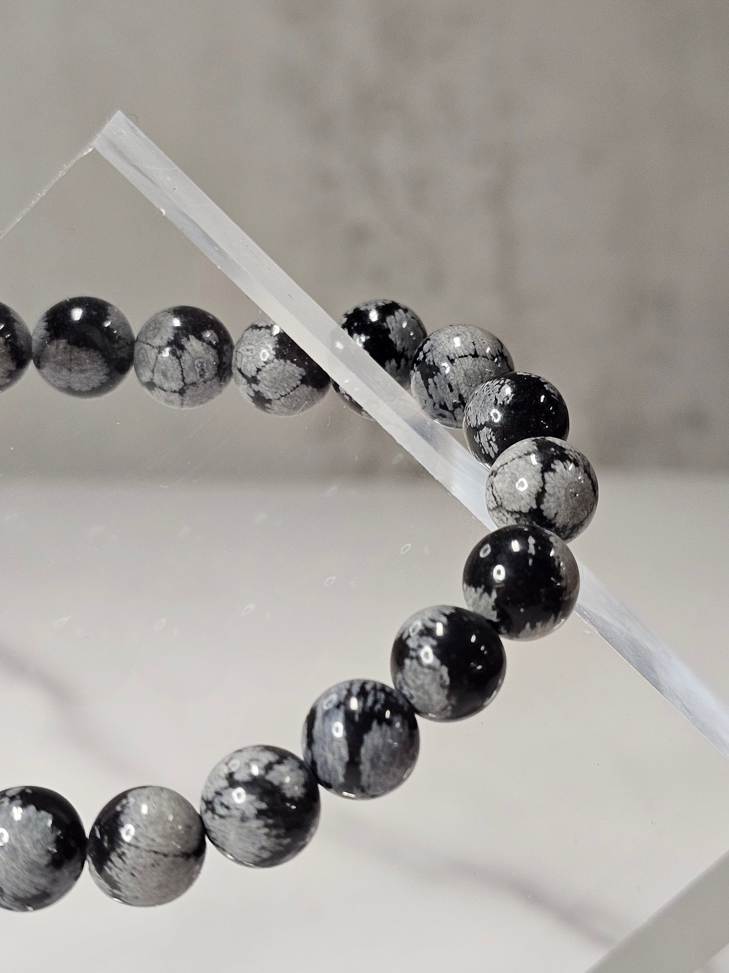 Snowflake Obsidian Stretchy Bracelet