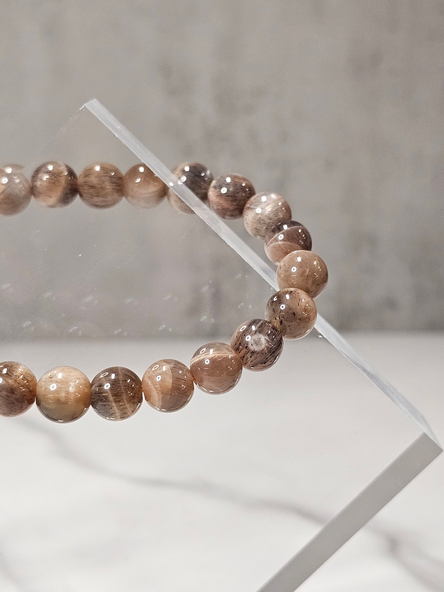 Black Moonstone Stretchy Bracelet