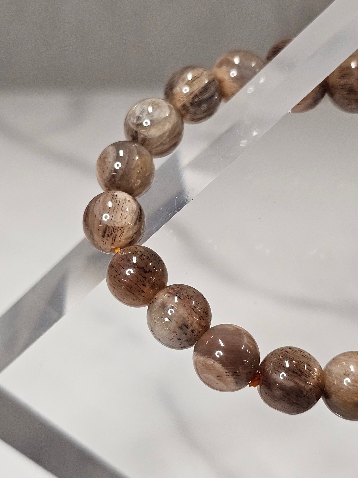 Black Moonstone Stretchy Bracelet