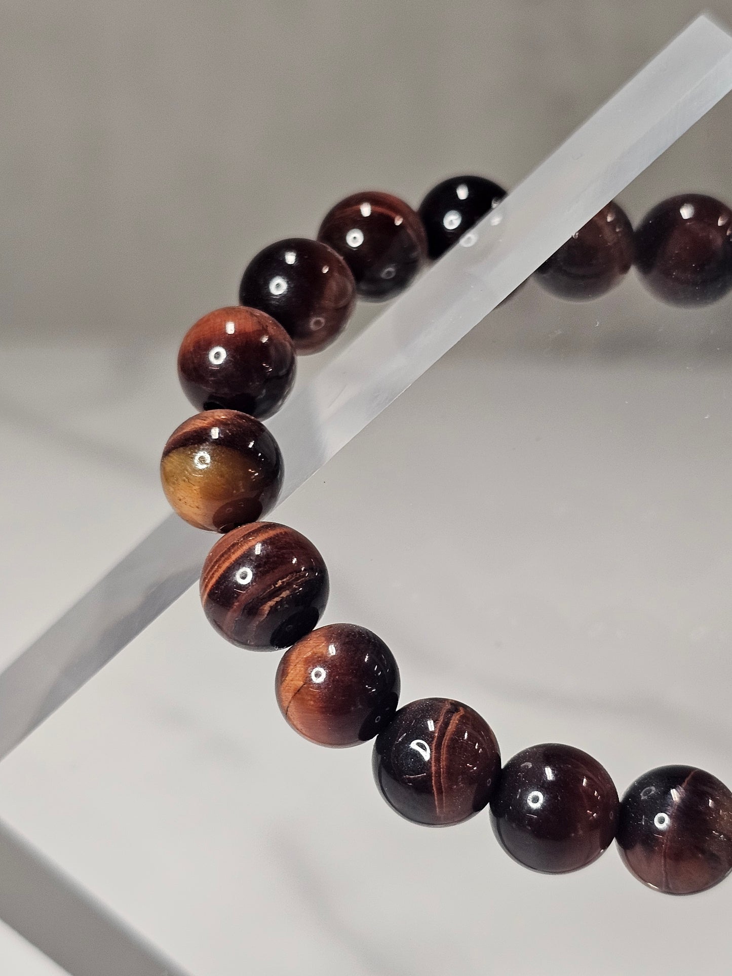 Red Tigers Eye Stretchy Bracelet