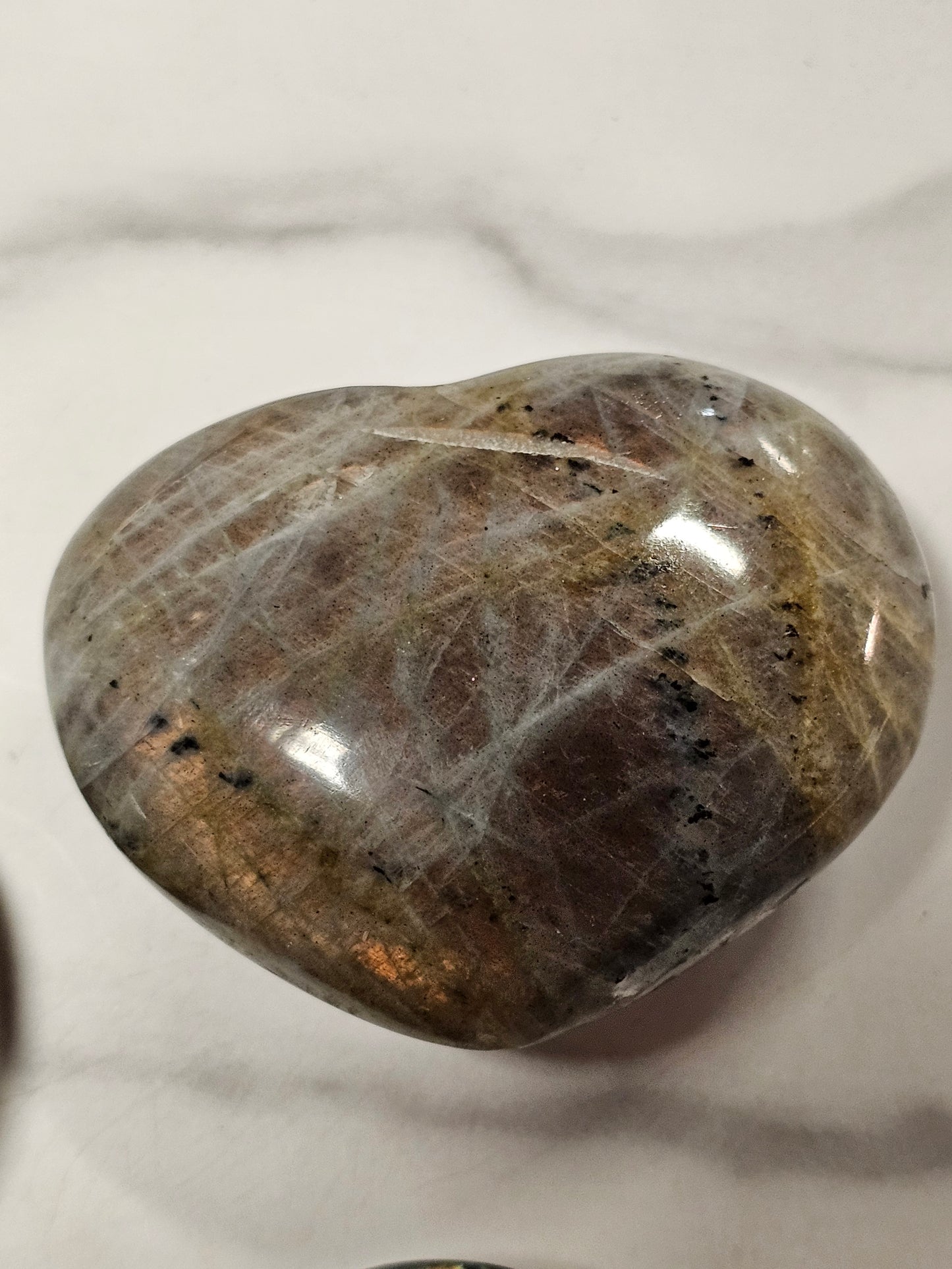 Sunset Flash Labradorite Heart