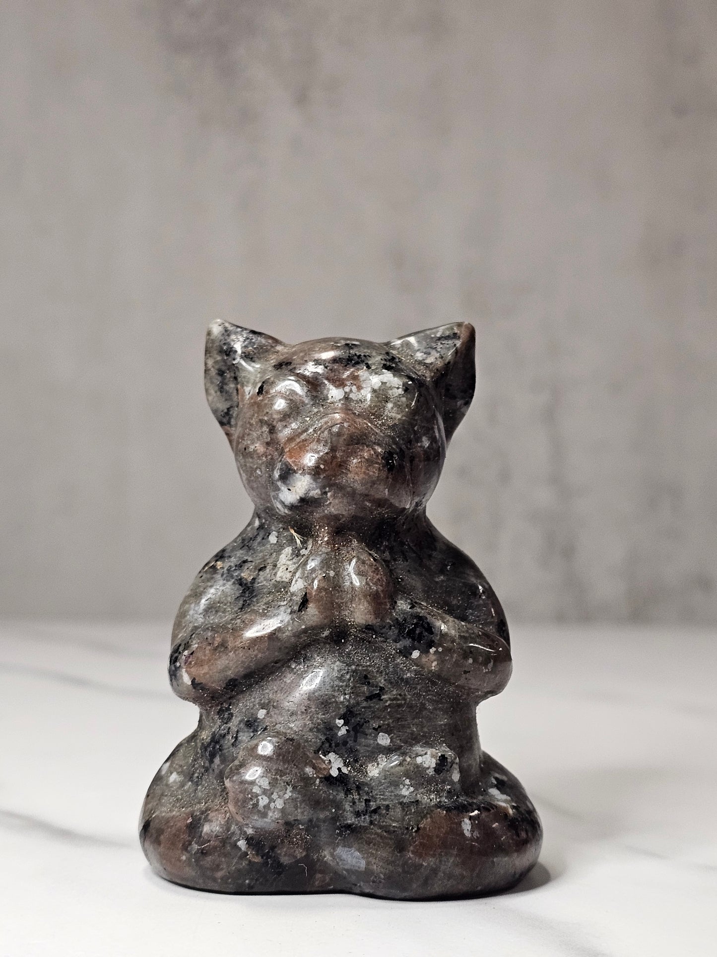 Yooperlite Meditating Yoga Dog Carving