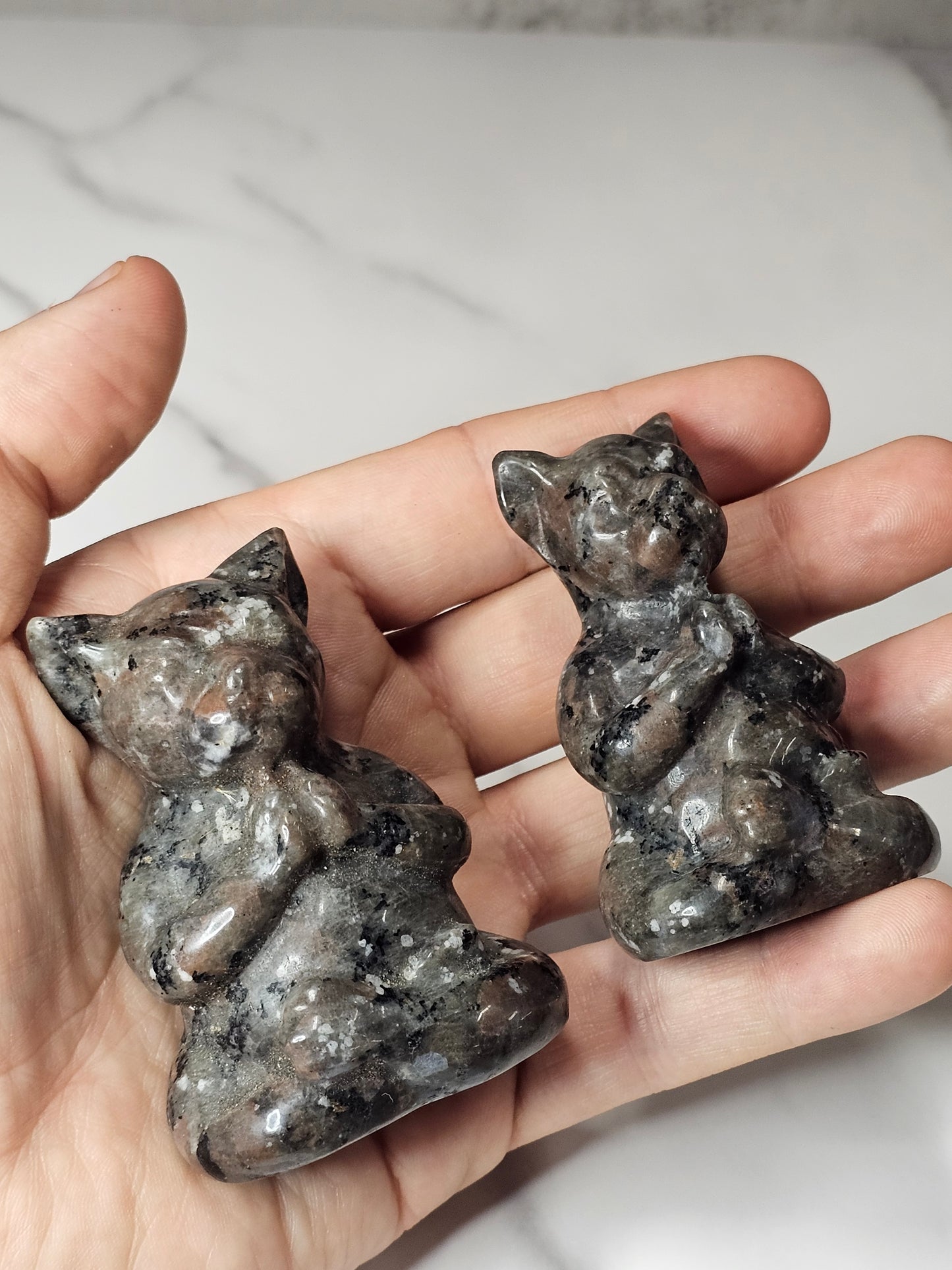 Yooperlite Meditating Yoga Dog Carving