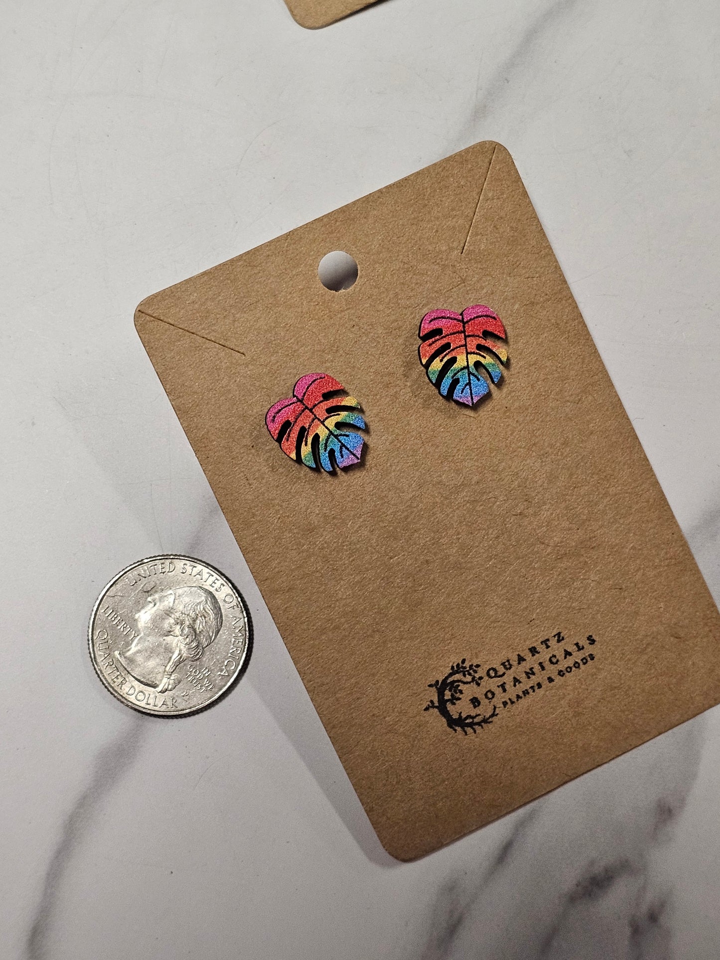 Monstera Leaf Stud Earrings