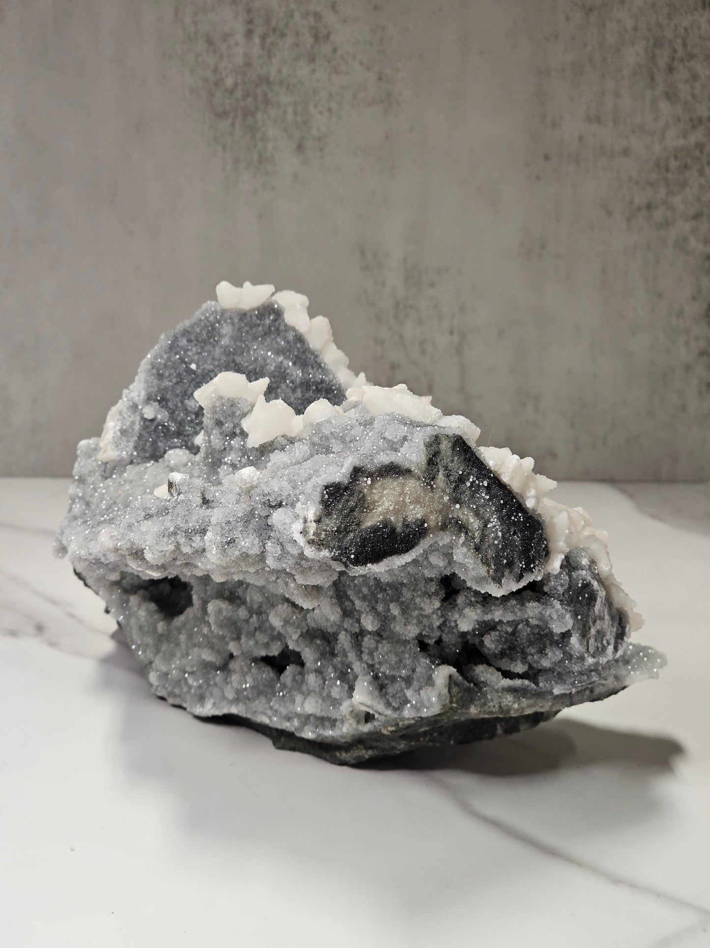 Calcite on Sphalerite Specimen