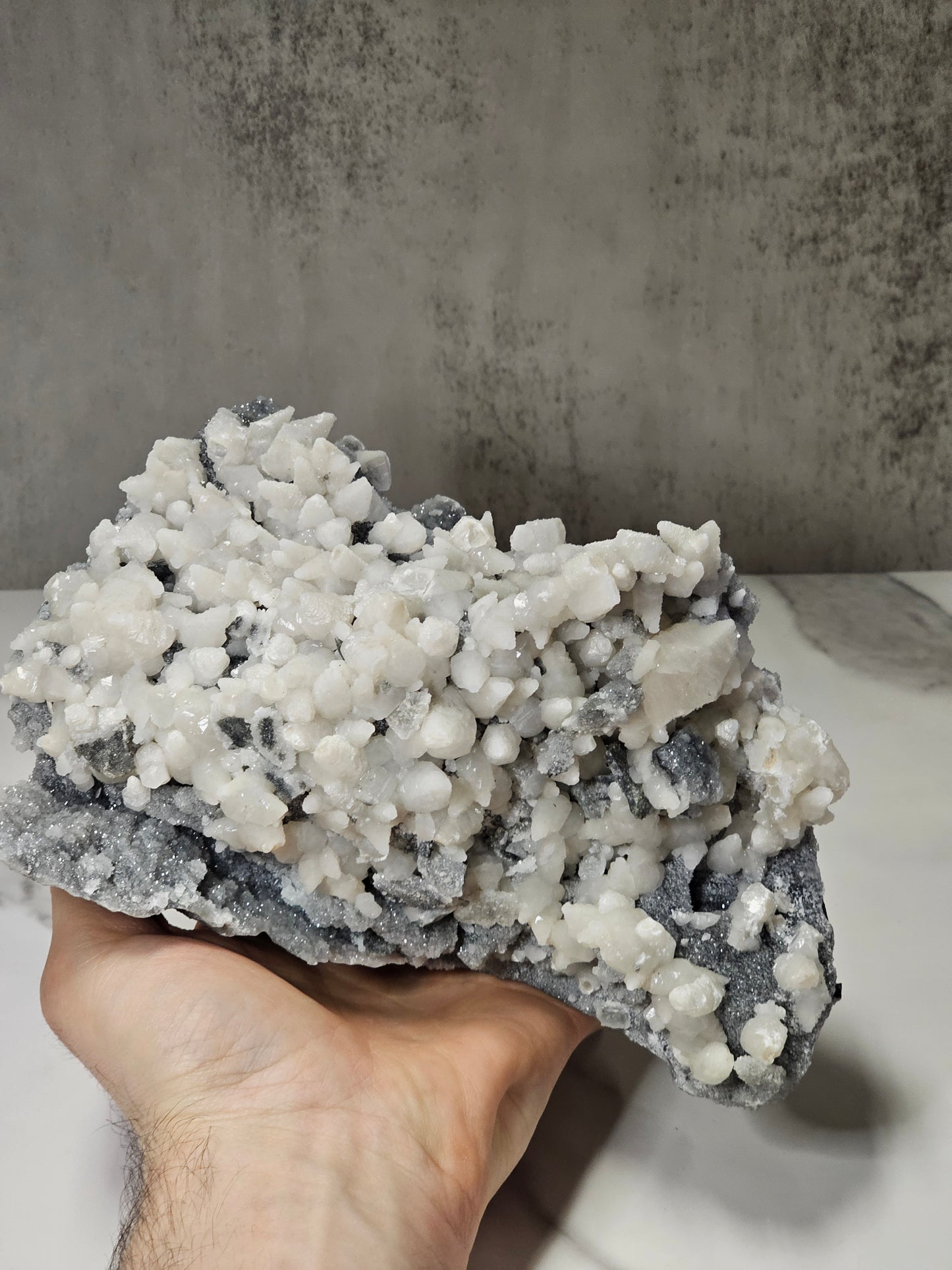 Calcite on Sphalerite Specimen