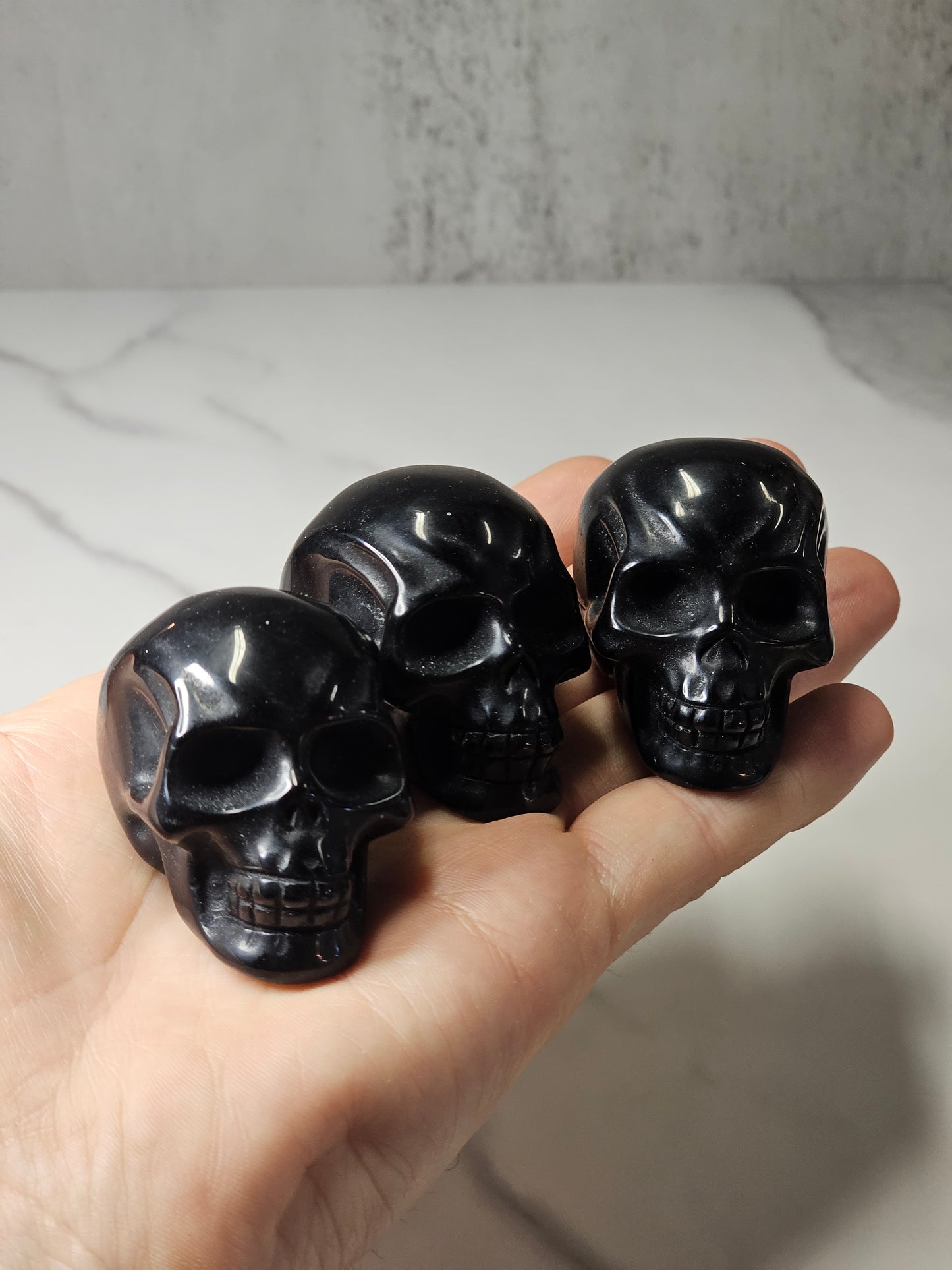 Obsidian Skull Carving