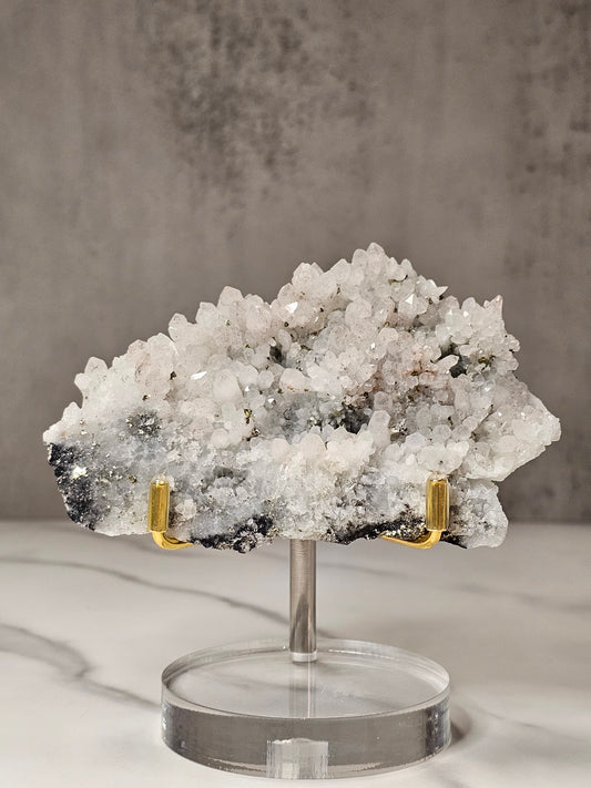 Pyrite on Quartz Specimen