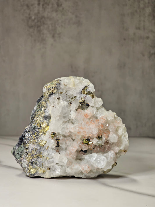 Pyrite on Quartz Specimen