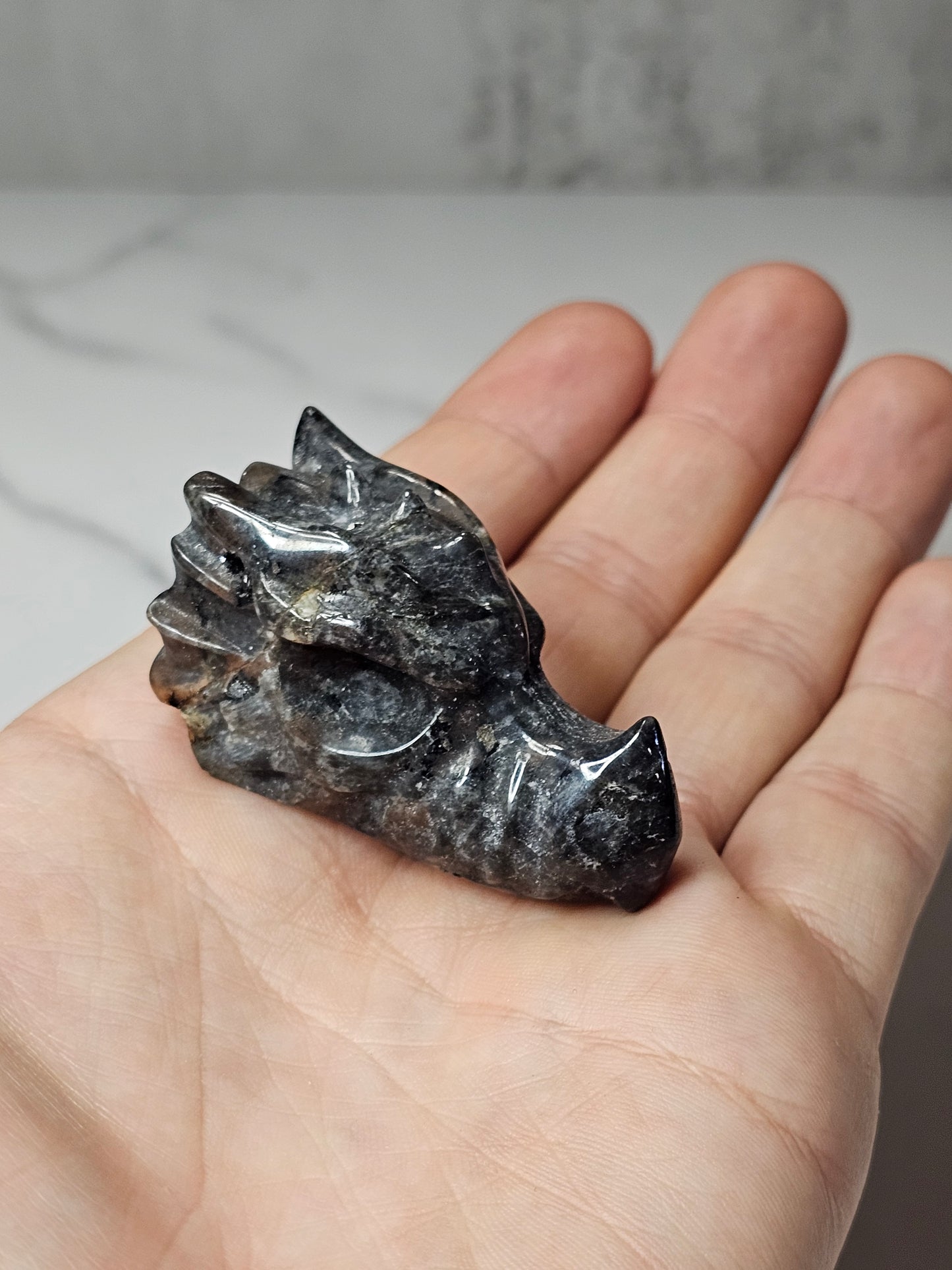 Yooperlite Dragon Head Carving
