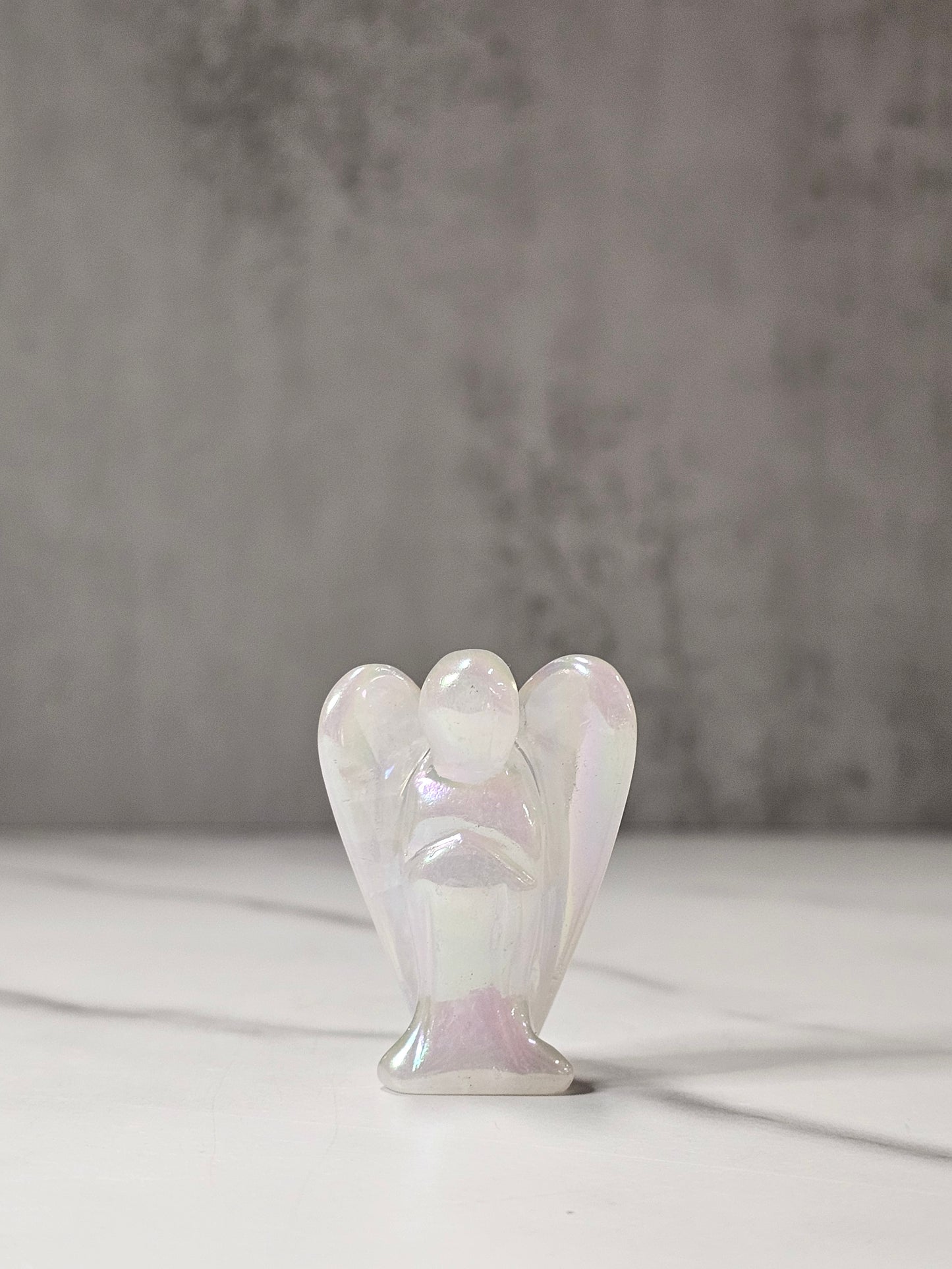 Aura Rose Quartz Angel Carving