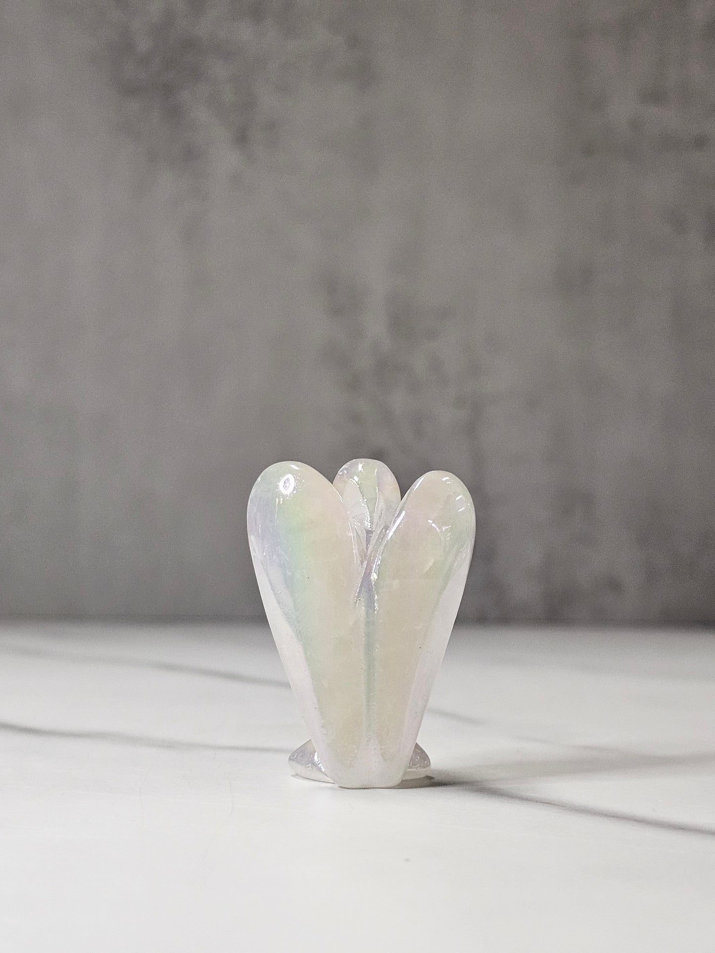 Aura Rose Quartz Angel Carving