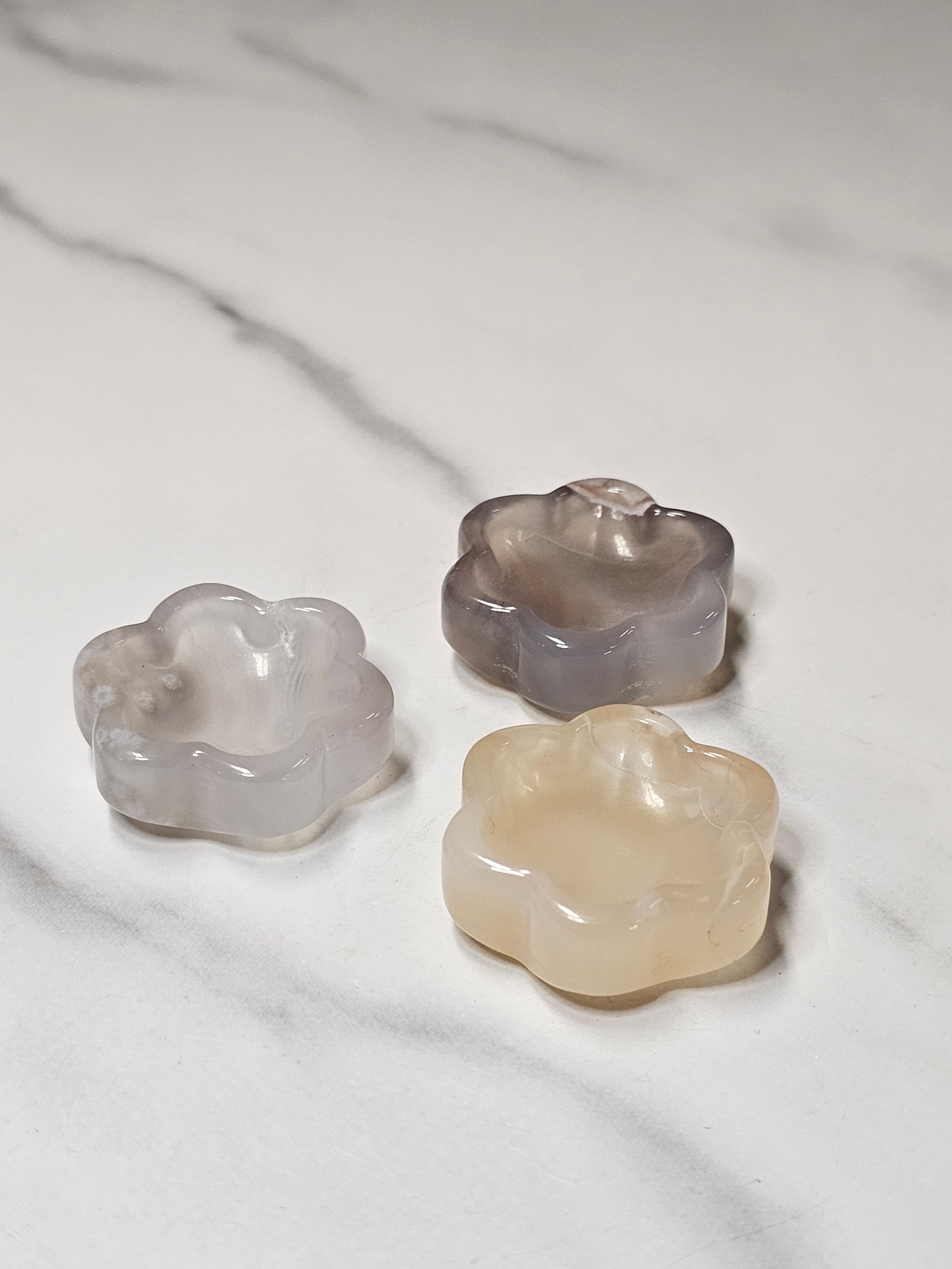 Mini Flower Agate Flower Shaped Bowl/Dish