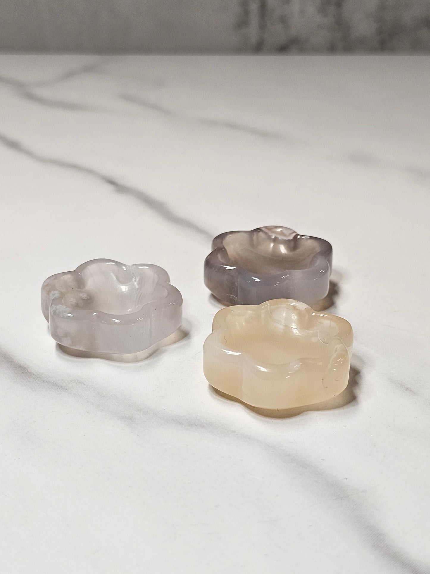 Mini Flower Agate Flower Shaped Bowl/Dish