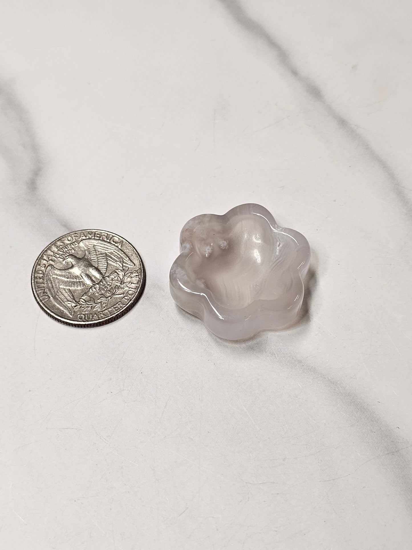 Mini Flower Agate Flower Shaped Bowl/Dish
