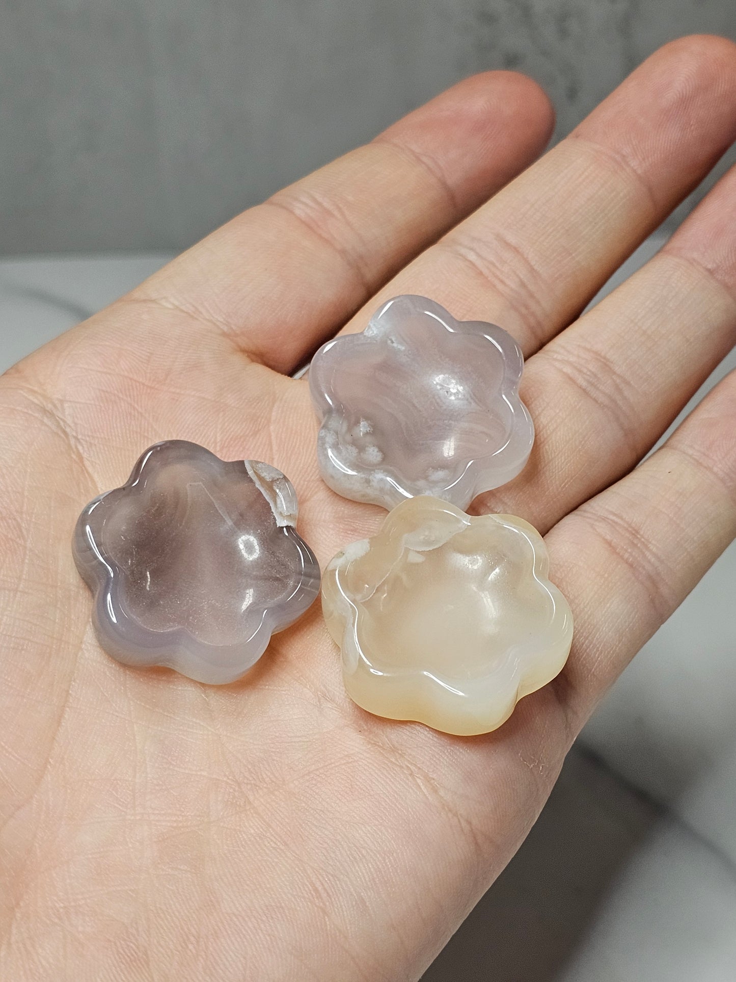 Mini Flower Agate Flower Shaped Bowl/Dish