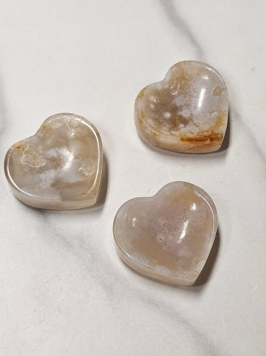 Mini Flower Agate Heart Shaped Bowl/Dish
