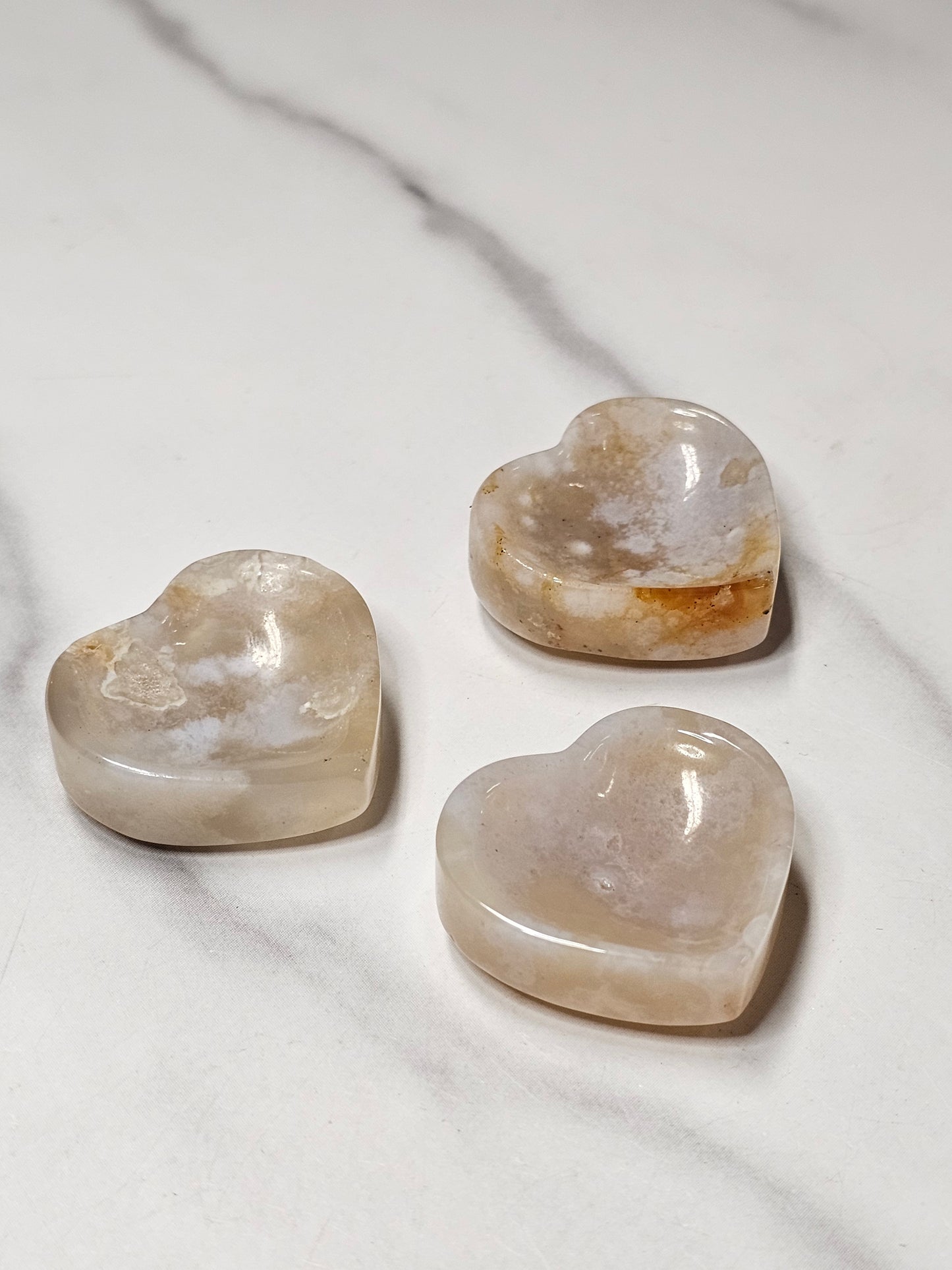 Mini Flower Agate Heart Shaped Bowl/Dish