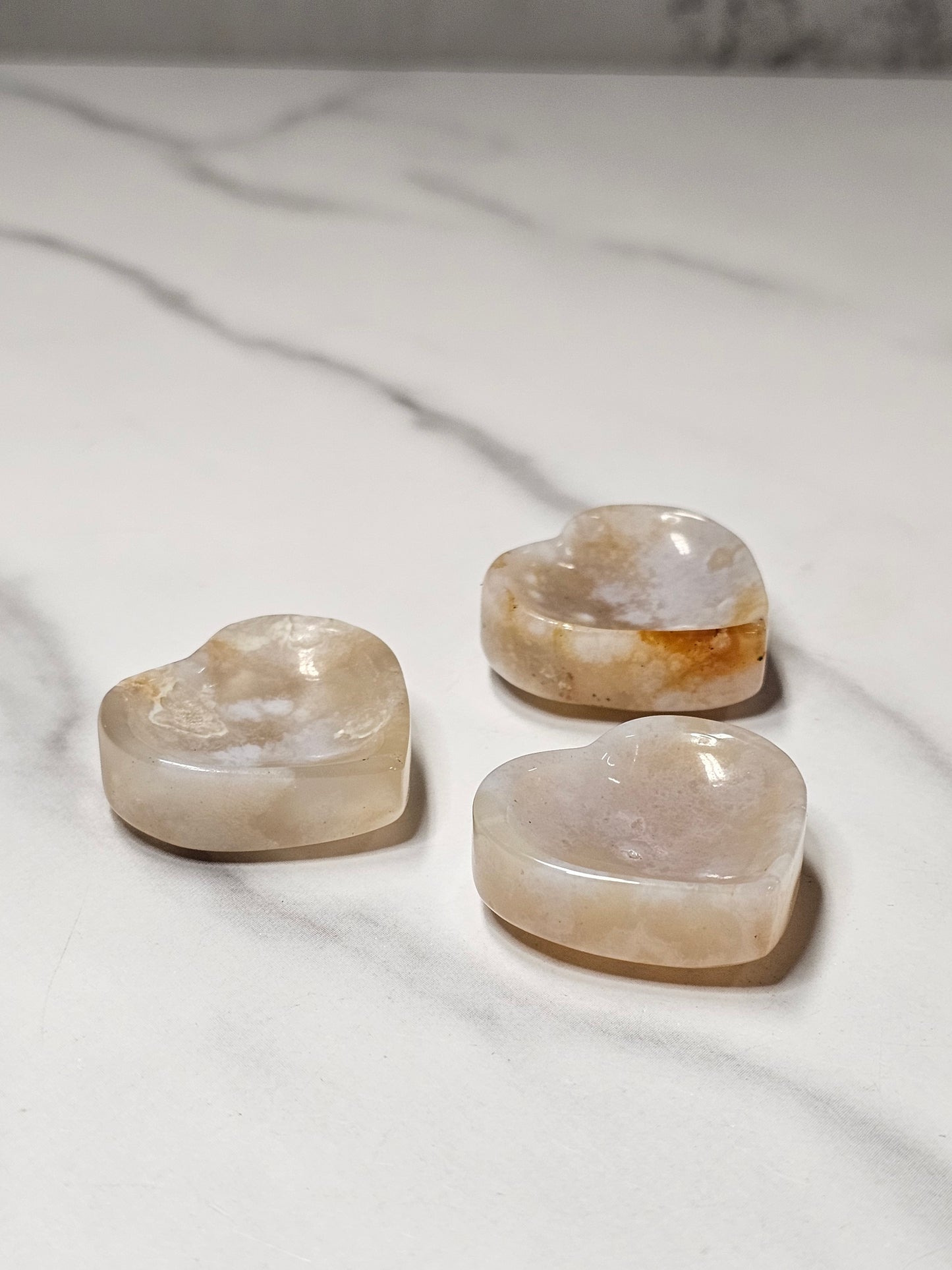 Mini Flower Agate Heart Shaped Bowl/Dish