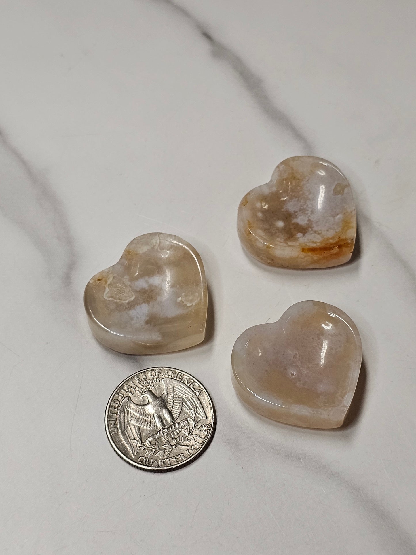 Mini Flower Agate Heart Shaped Bowl/Dish