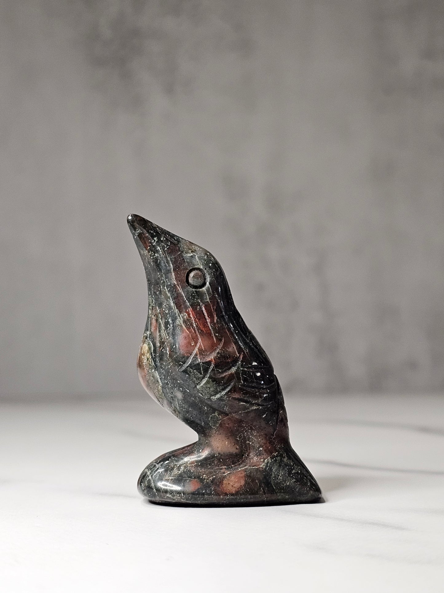 Africa Bloodstone Raven Carving