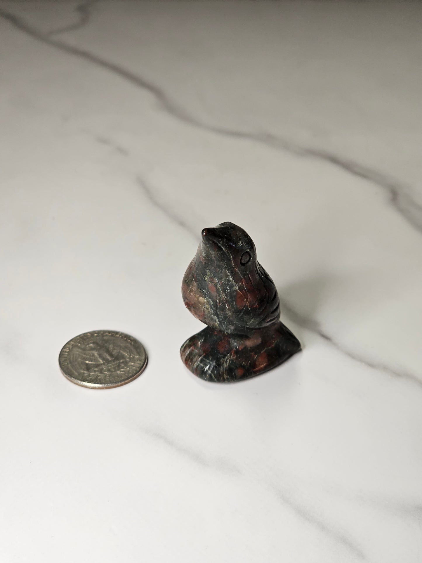 Africa Bloodstone Raven Carving