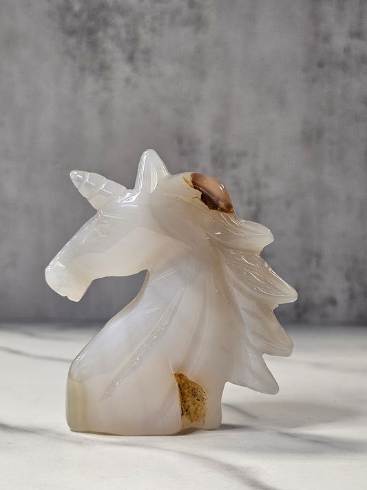 Agate Unicorn Carving