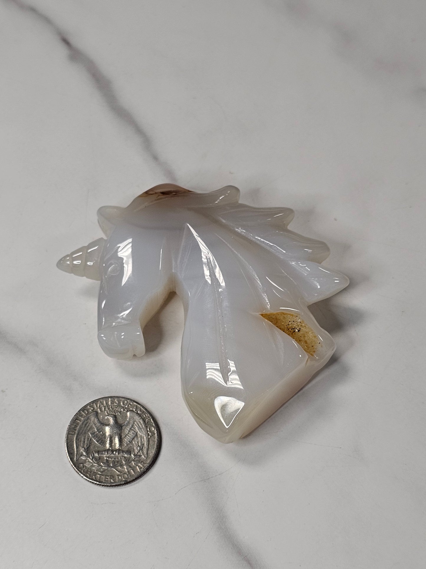 Agate Unicorn Carving