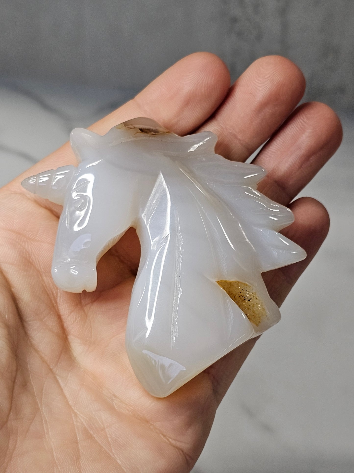 Agate Unicorn Carving