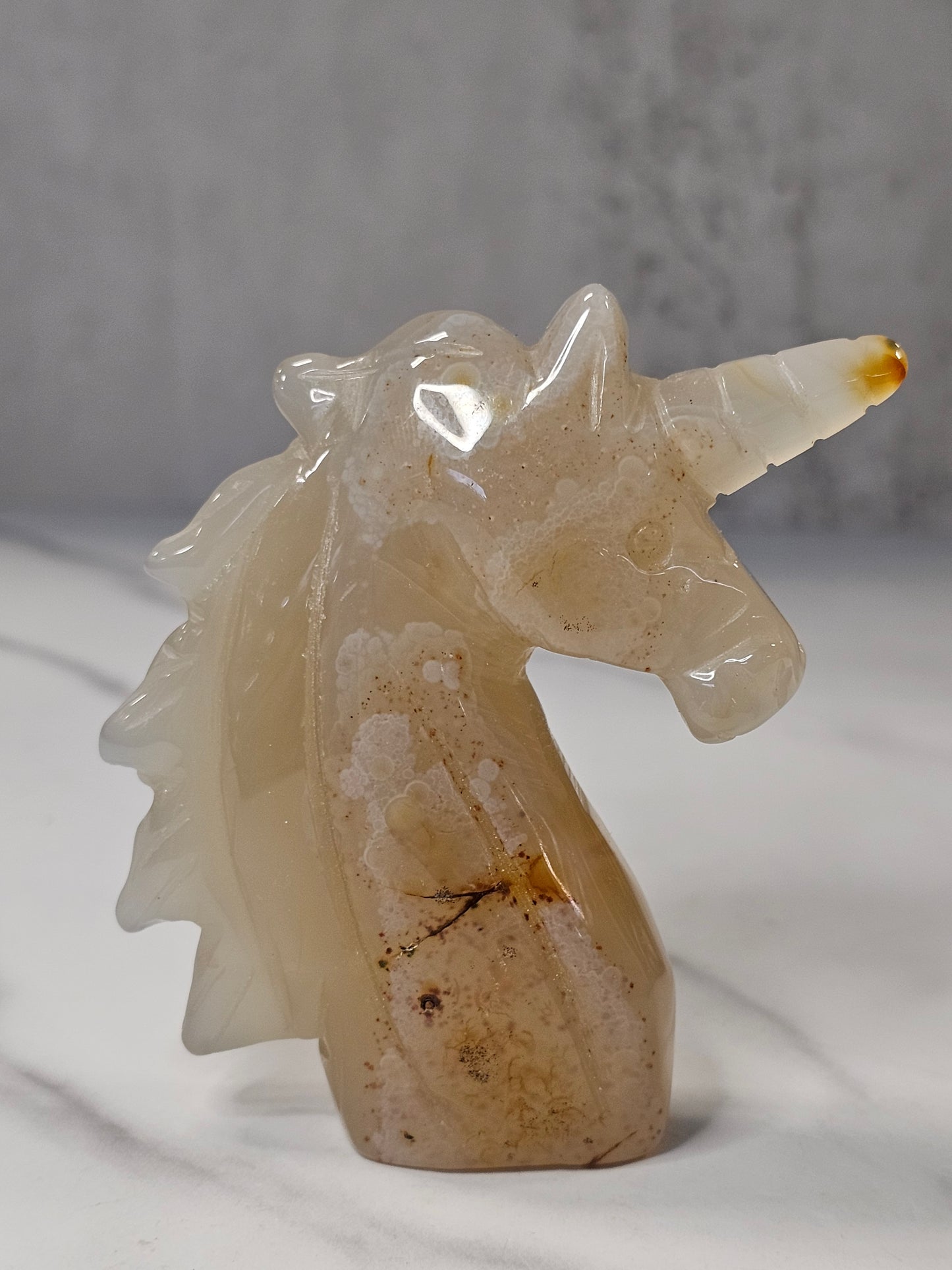 Agate Unicorn Carving