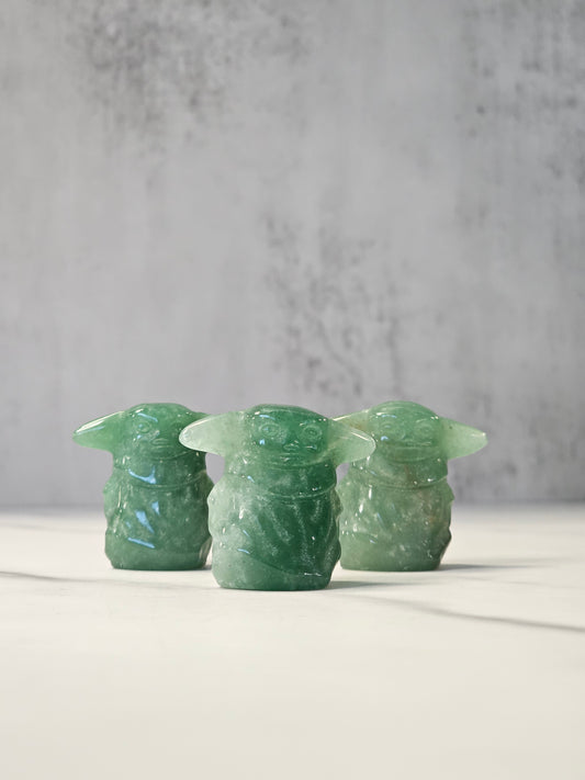 Green Aventurine Yoda Carving