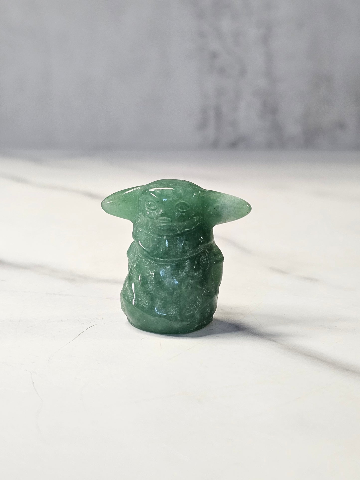 Green Aventurine Yoda Carving