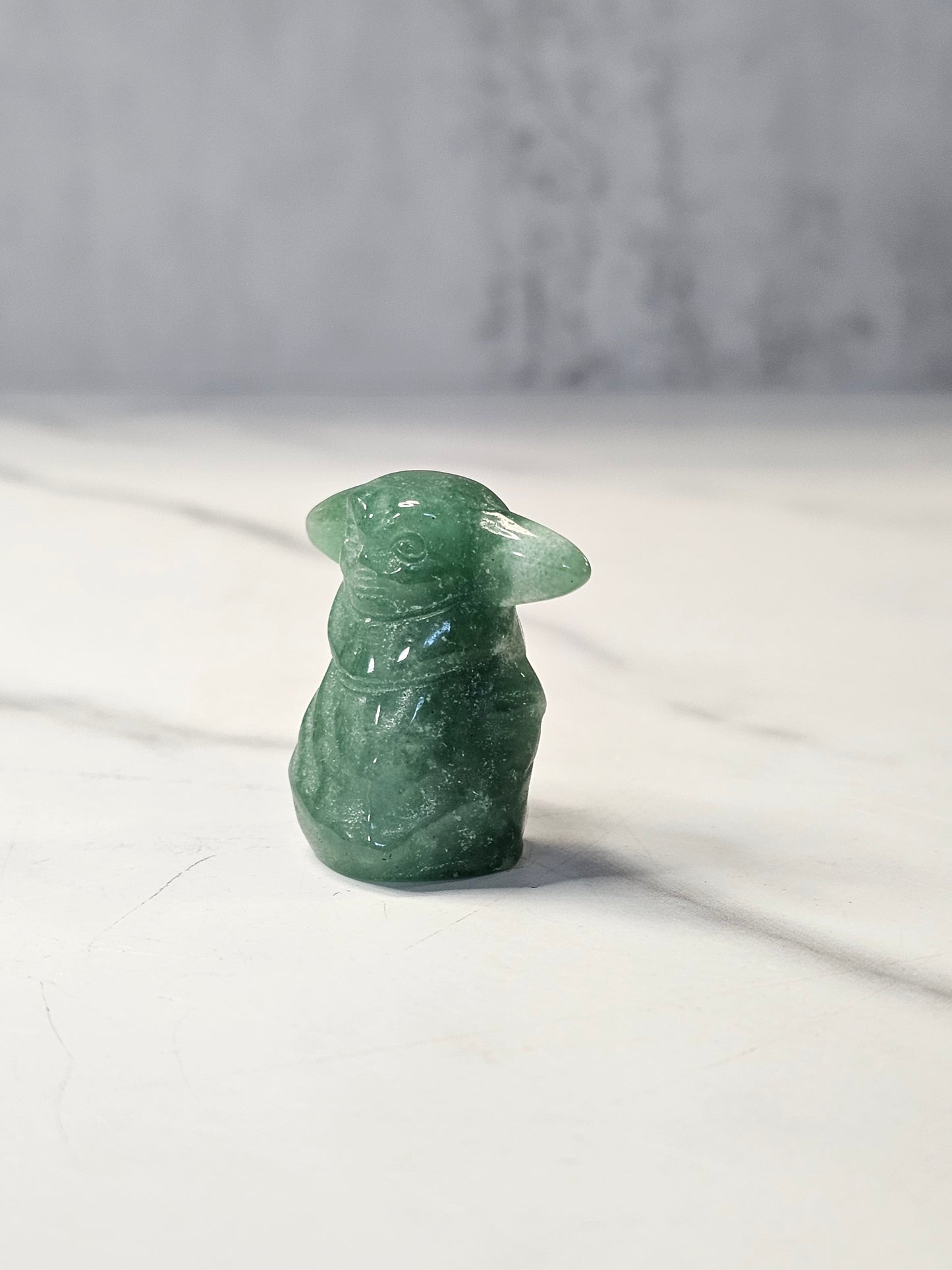 Green Aventurine Yoda Carving