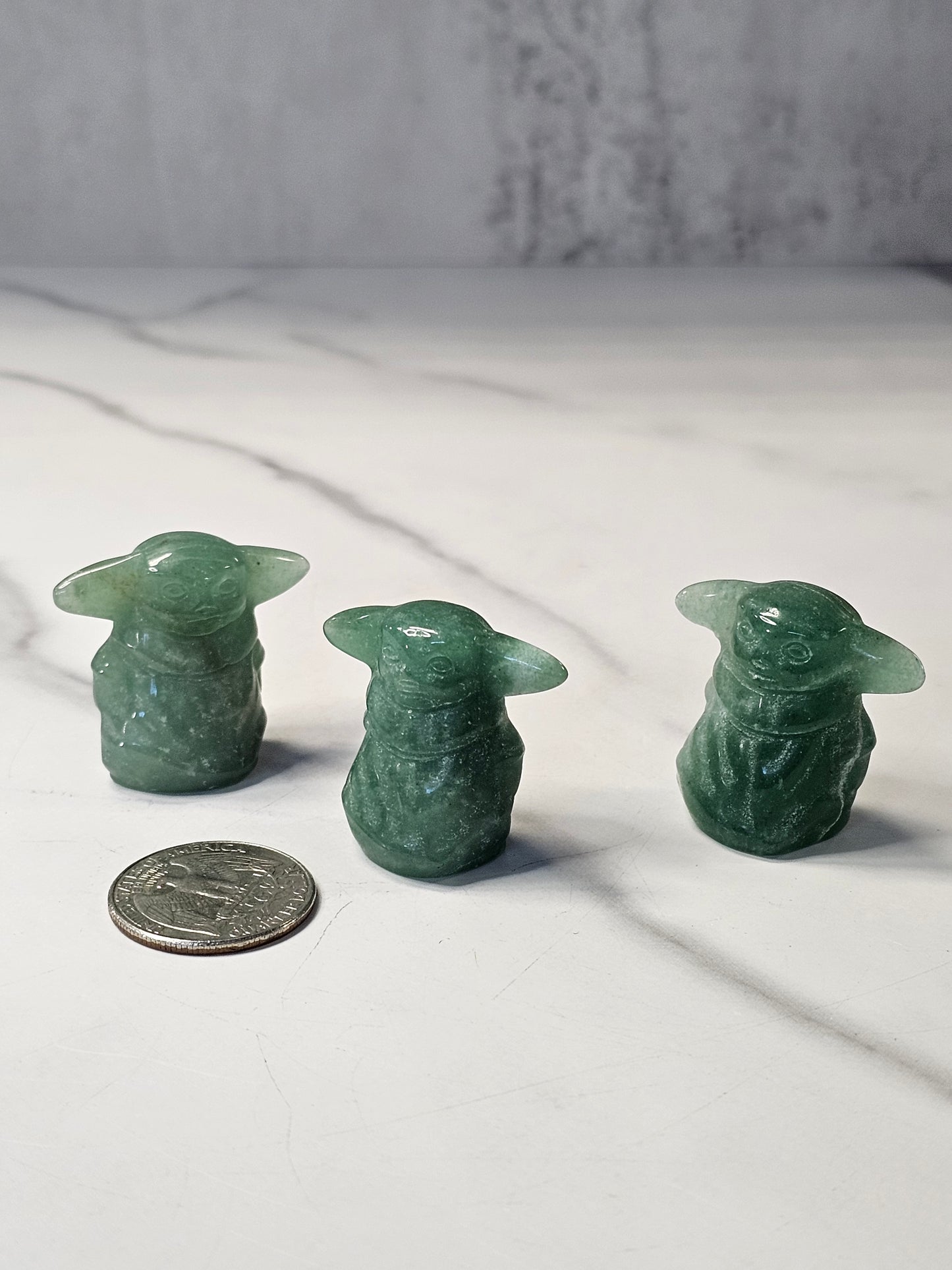 Green Aventurine Yoda Carving